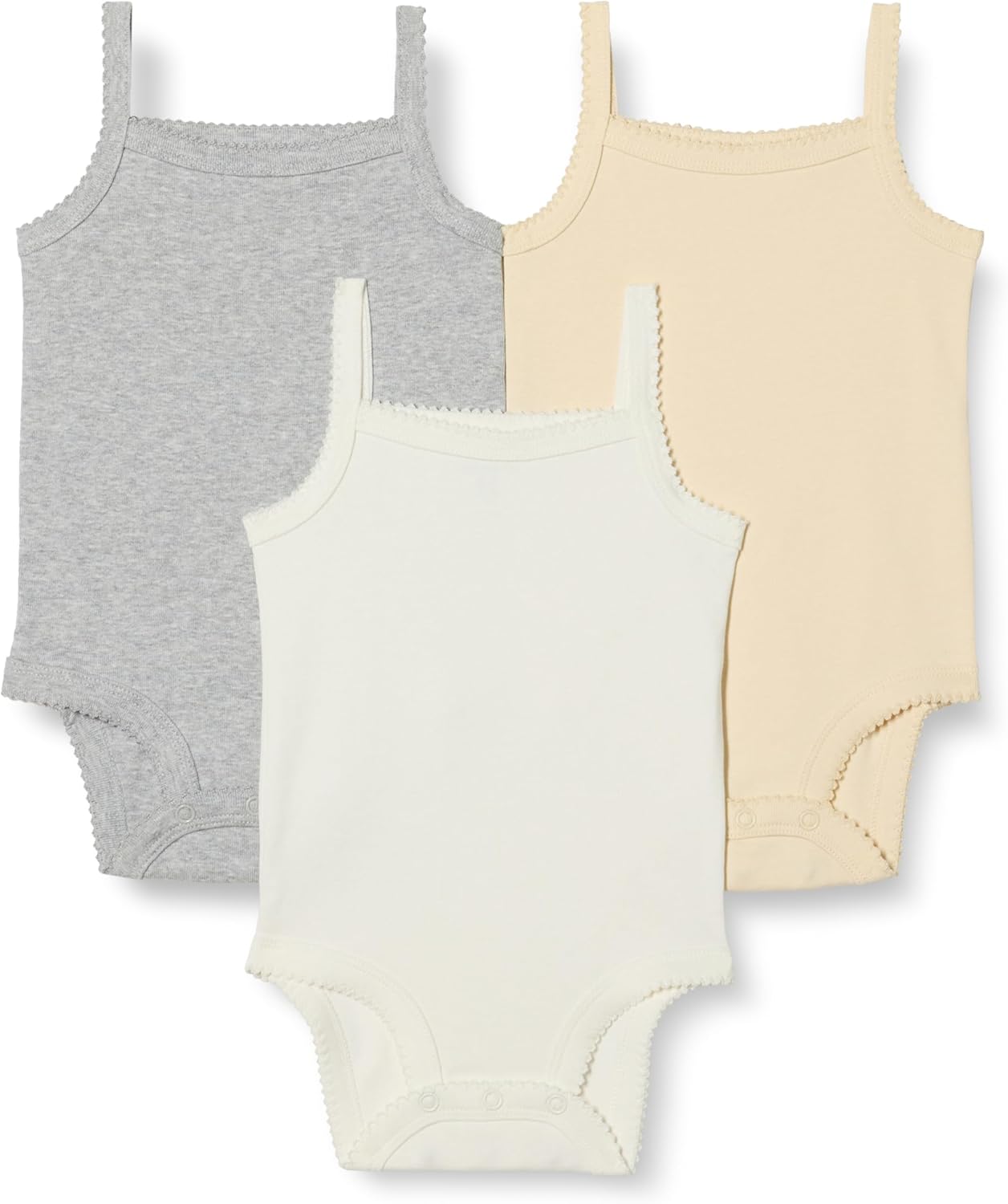 Amazon Essentials Baby Girls' Cotton Sleeveless Bodysuits, Baby Clothes, Pack of 3