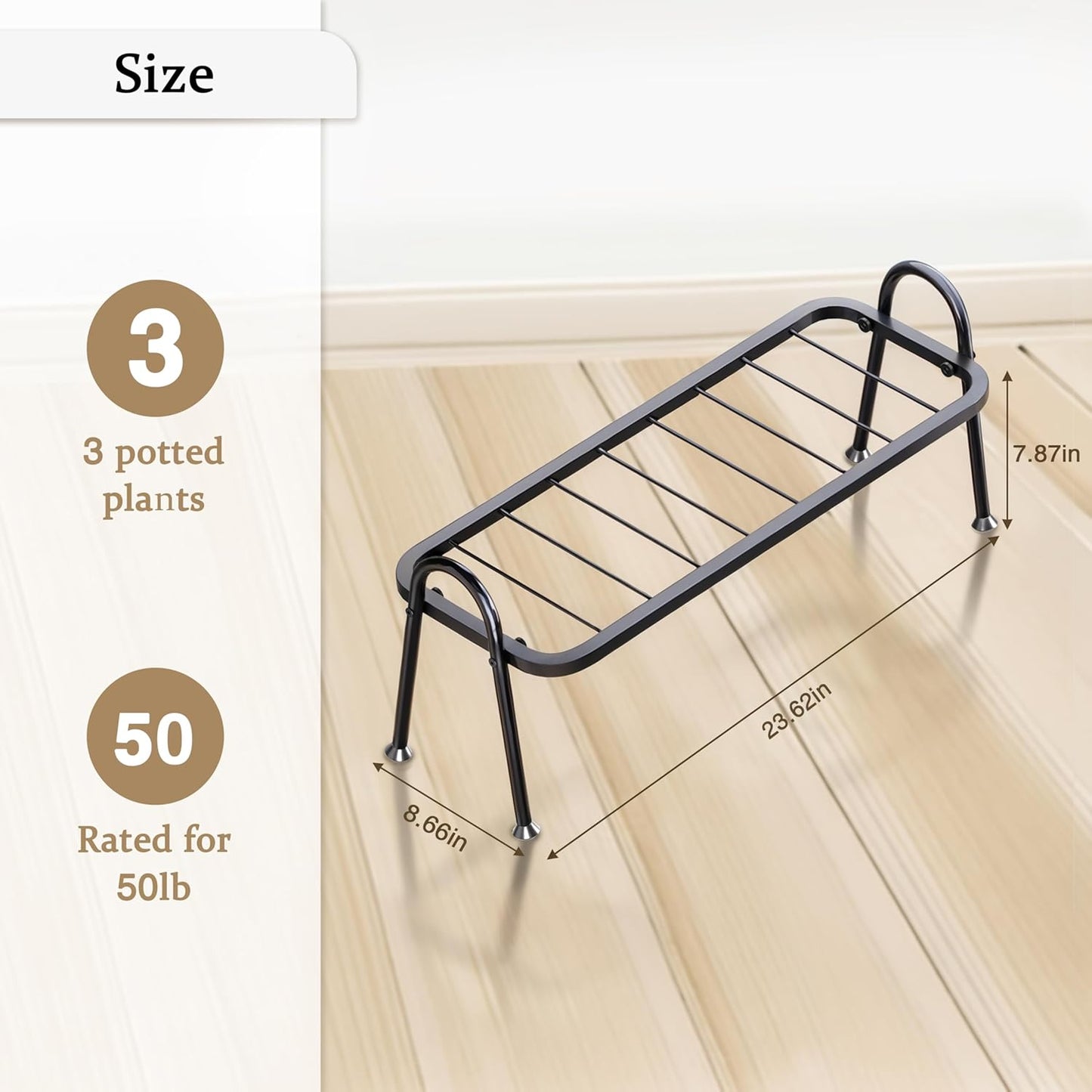 Metal Plant Stand Indoor Outdoor, Heavy Duty 1-Tier Ladder Plant Shelf for Multiple Pots - Durable Flower Holder for Living Room, Patio, Garden, Balcony & Corner Home Decor