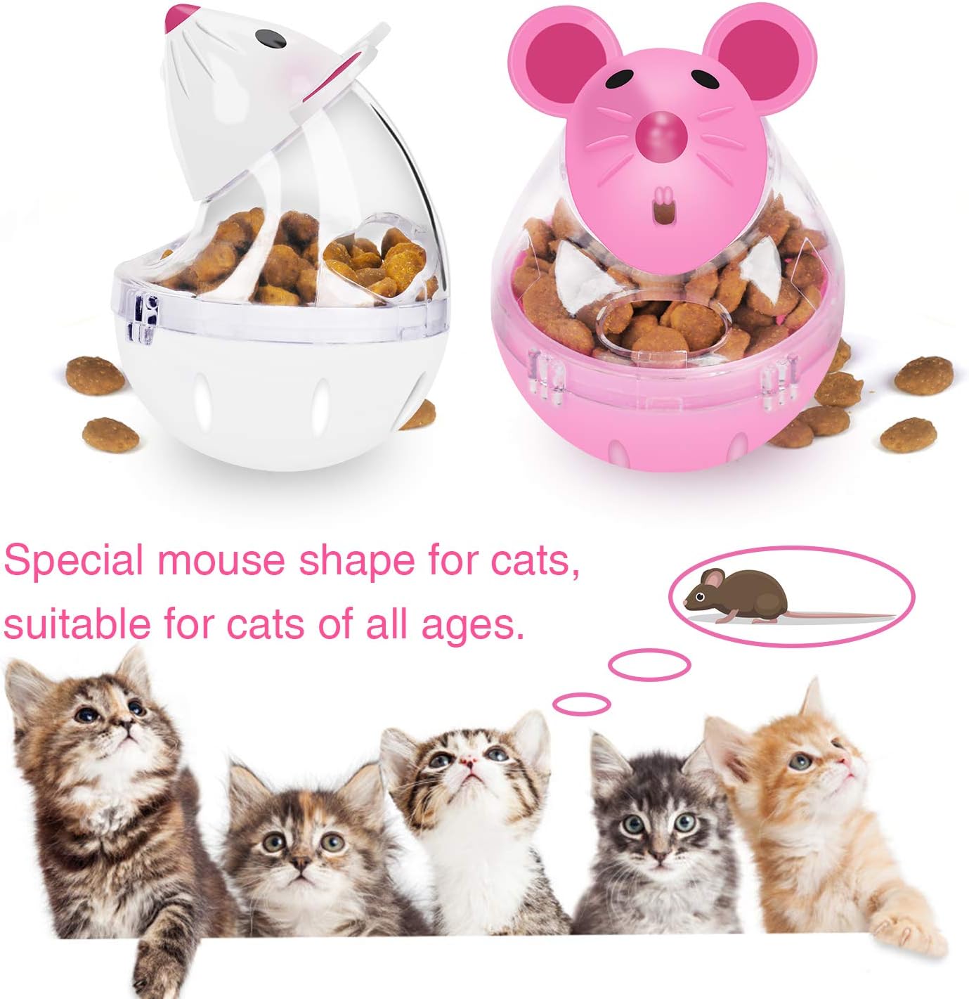 Legendog Cat Slow Feeder Food Ball - Mice Tumbler Shaped Pet Treat Toy for Cats