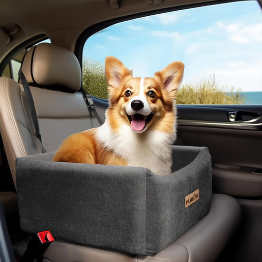 Dog Car Seat for Small Medium Dogs up to 25lbs, Multi-Functional Booster Dog Car Home Seat with Safety Belt, Comfortable Pet Sofa Beds with Washable Removable Cover