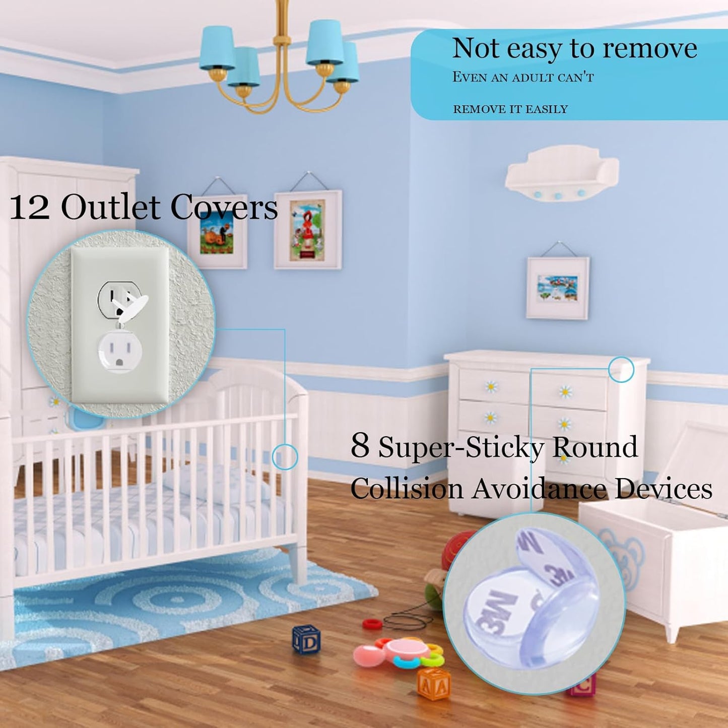 40 Pack Baby Proofing Kit | Hidden Cabinet Drawer Locks, Adjustable Latches, Outlet Covers, Corner Guards & Anti Tip Furniture Anchors Kit. Protecting Baby From Safety Hazards in Your Home.