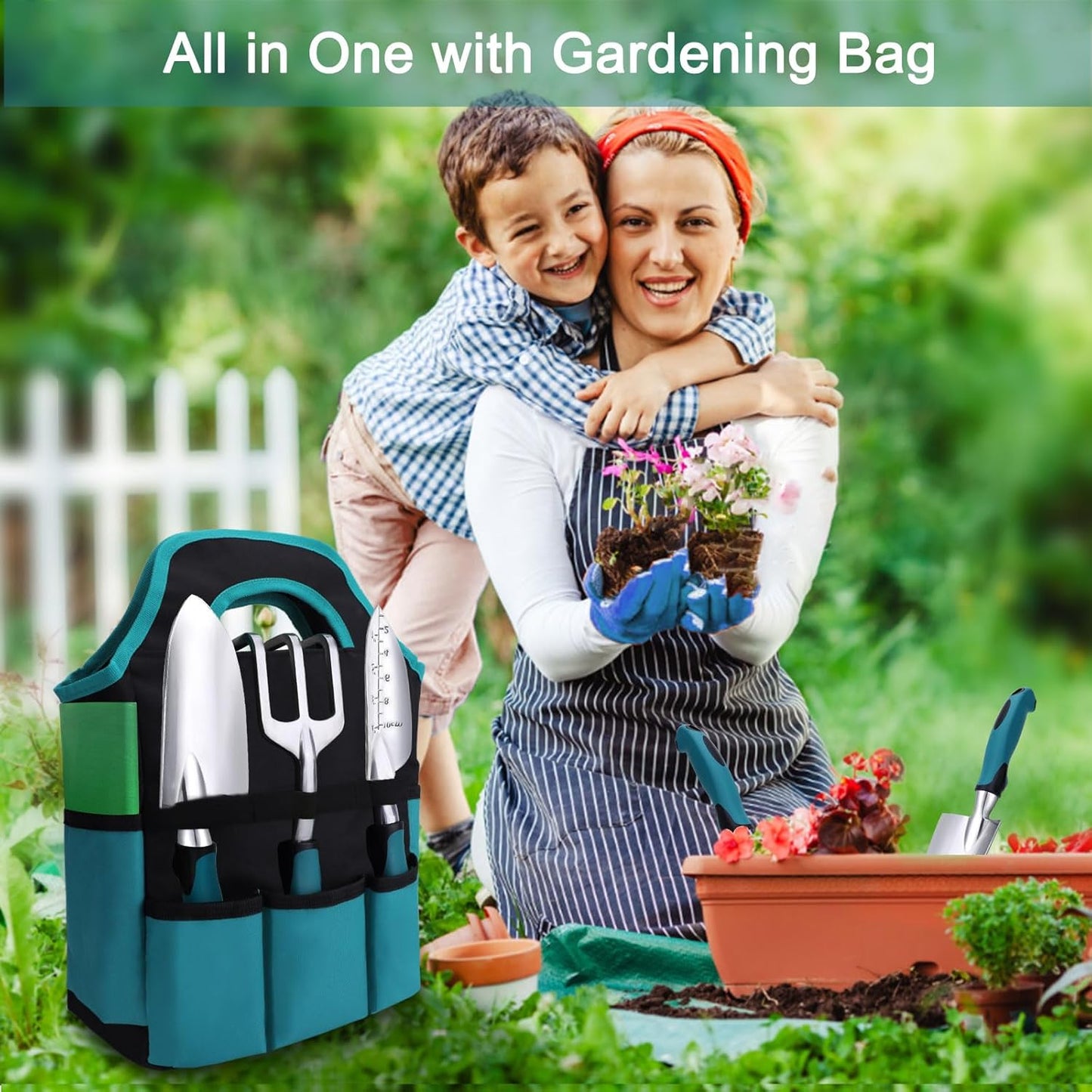 Kynup Garden Tools, Gardening Gift for Women, Men, Beginners, Gardening Hand Tools Kit, Gardening Supplies, Essentials, Garden Stuff, Rust Resistant Garden Tool Set for Weeding, Digging, Planting