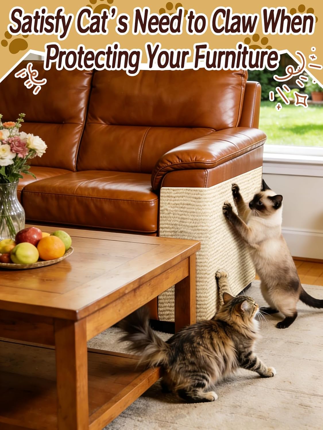 15.7"×78.7" Cat Scratch Furniture Protector - Strong Adhesive & Cuttable Cat Couch Protector for Leather Fabric Furniture Carpet Cats Tree