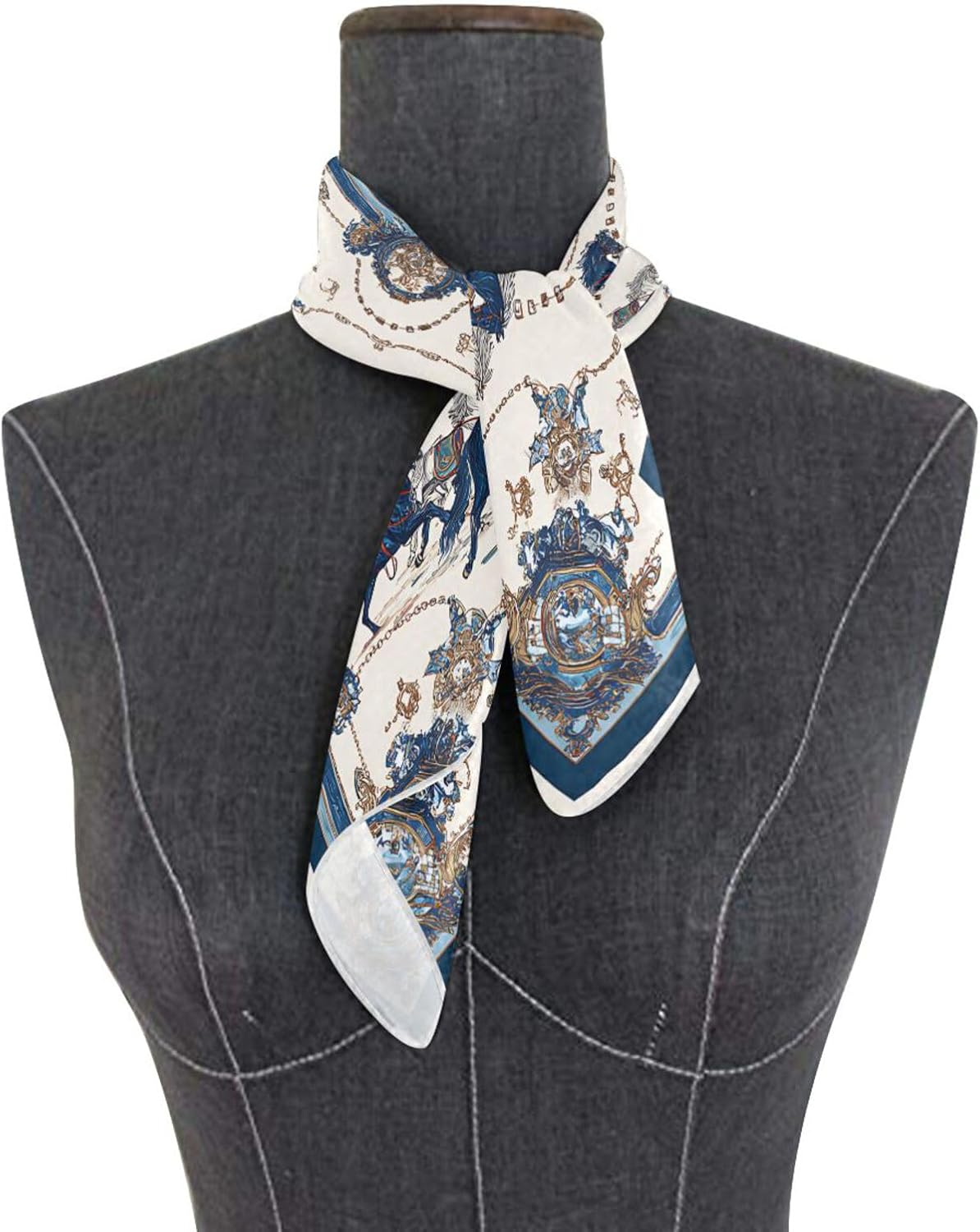 Head Scarf for Women Neck Scarf Horses Print Large Square Satin Wrap Hair Bandana 24" Silk Like Scarves