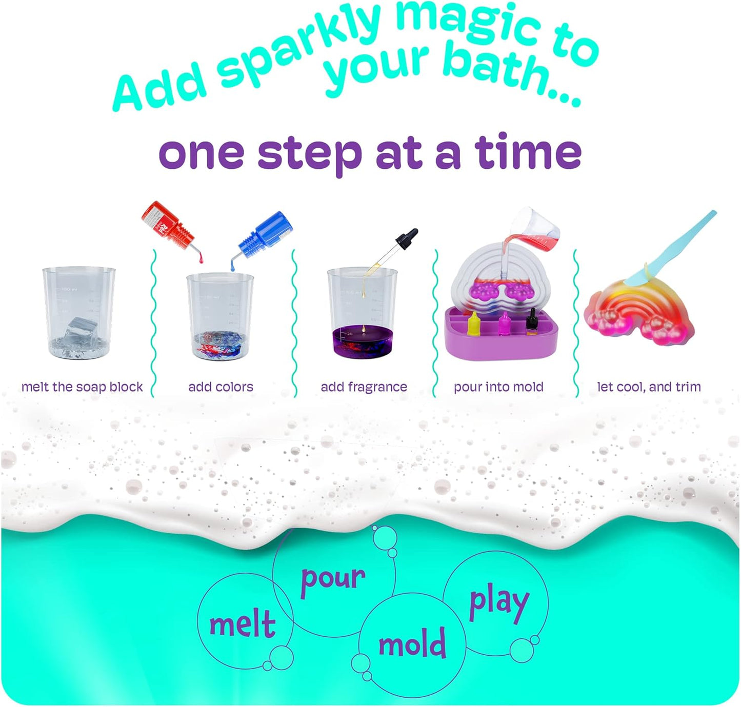 Dan&Darci Unicorn Soap Making Kit - Girls Easter Crafts DIY Project Age 6+ Year Old Kids - Unicorn Girl Gifts - Science Activity Teenage Gift - Make Your Own Soap - Craft Toys Ages 6 7 8 9 10 11 12