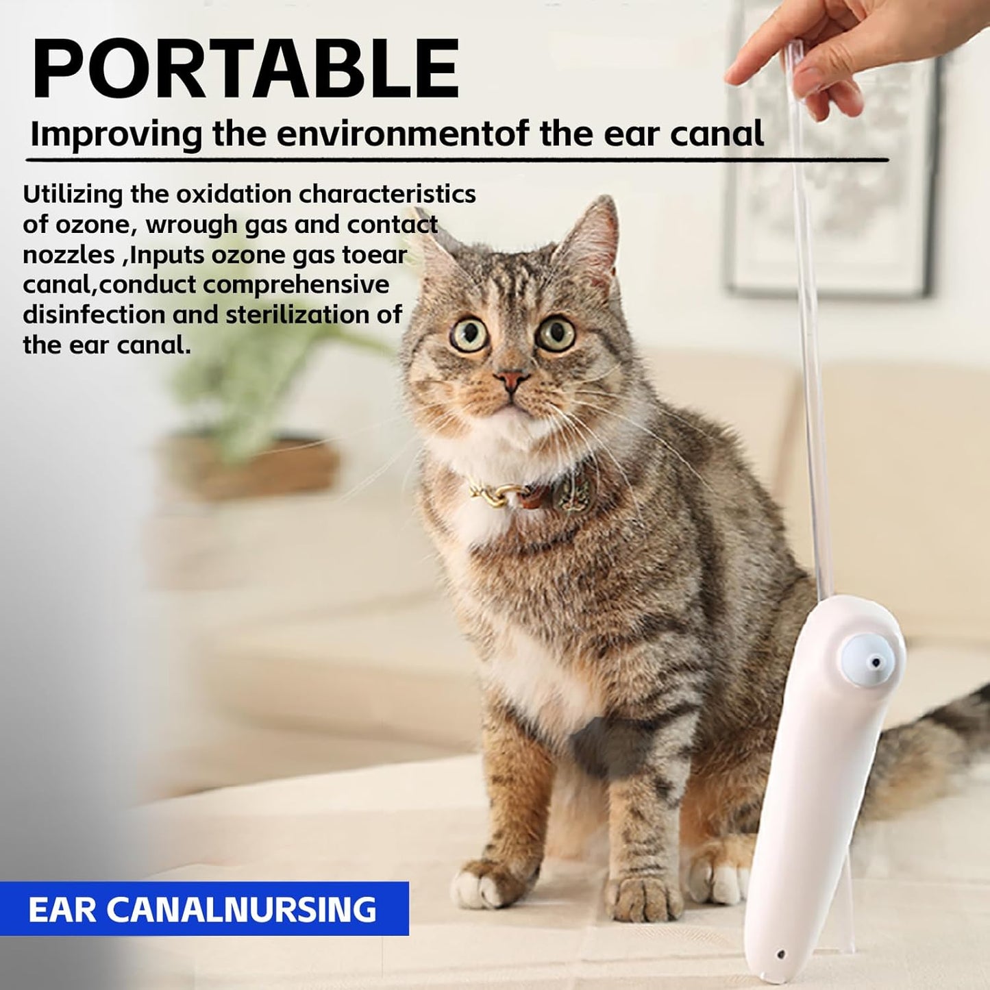 Ear Care Pro for Cats & Dogs- Soothing Relief from Ear Mite & Tick at-Home Ear Comfort with Ozone Technology Cleans Ears & Prevents Infections
