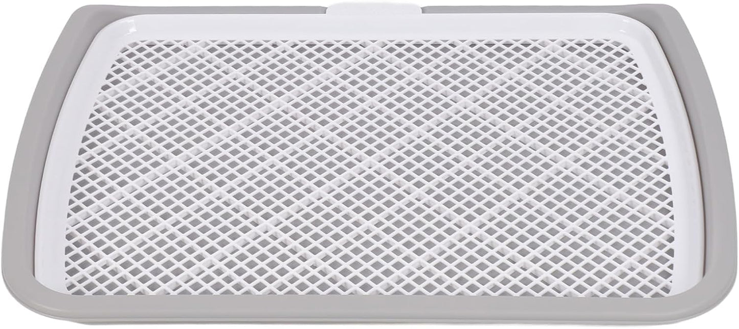 Puppy Potty Training Tray, Detachable Washable Mesh Dog Pee Pad Holder Tray for Small Breed Dog (Gray)