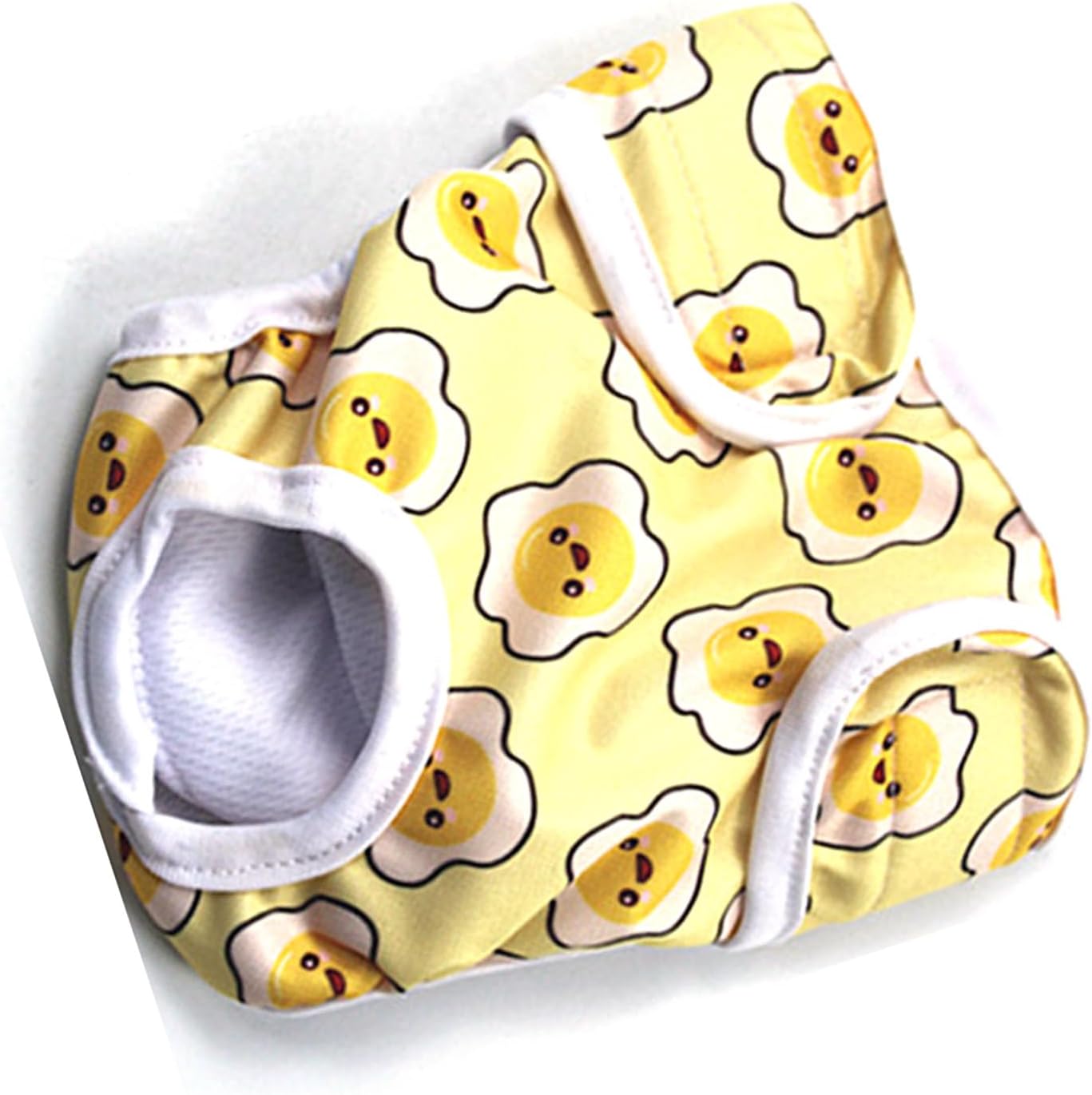 Dog Sanitary Pants Adjustable Leakproof Reusable Dog Physiological Shorts Female Dog Diapers for Outdoor Polyester (Sun Face Printing S)