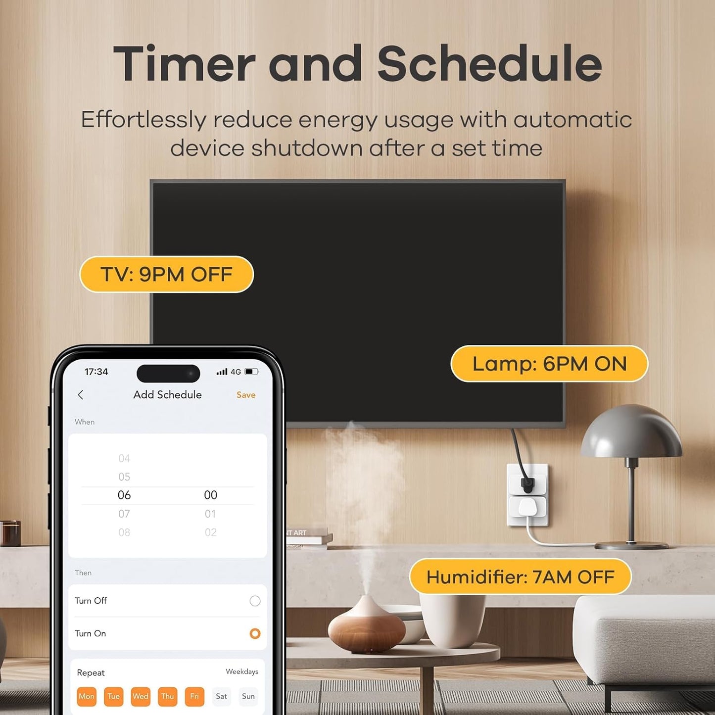 Linkind Matter Smart Plug, Work with Apple Home, Siri, Alexa, Google, SmartThings, Smart Home Smart Outlet Timer 15A/1800W, APP Remote Control & Schedule, ETL & FCC Certified, 2.4G Wi-Fi Only, 4 Pack