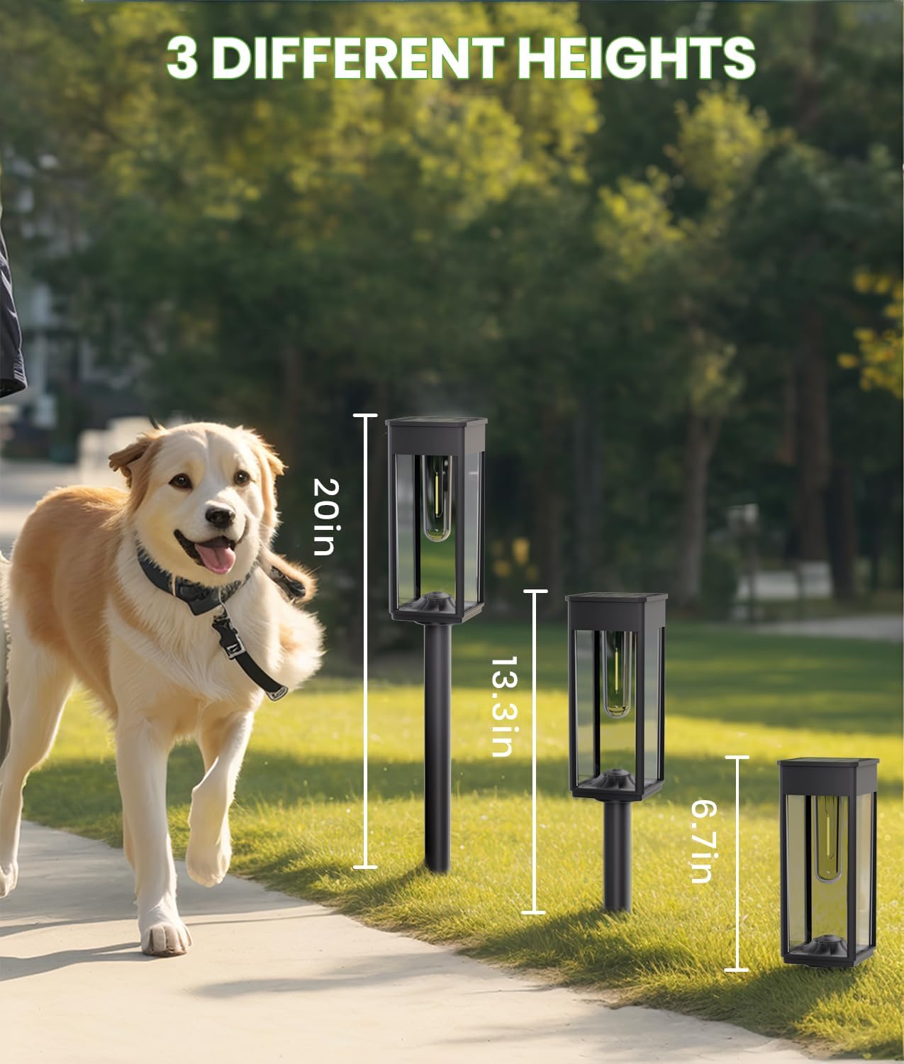 Solar Lights Outdoor, Bright Solar Pathway Lights Waterproof IP65, 4 Pack Warm Color Solar Path Lights for Yard, Landscape, Lawn, Patio, Walkway, Driveway, Garden Decoration