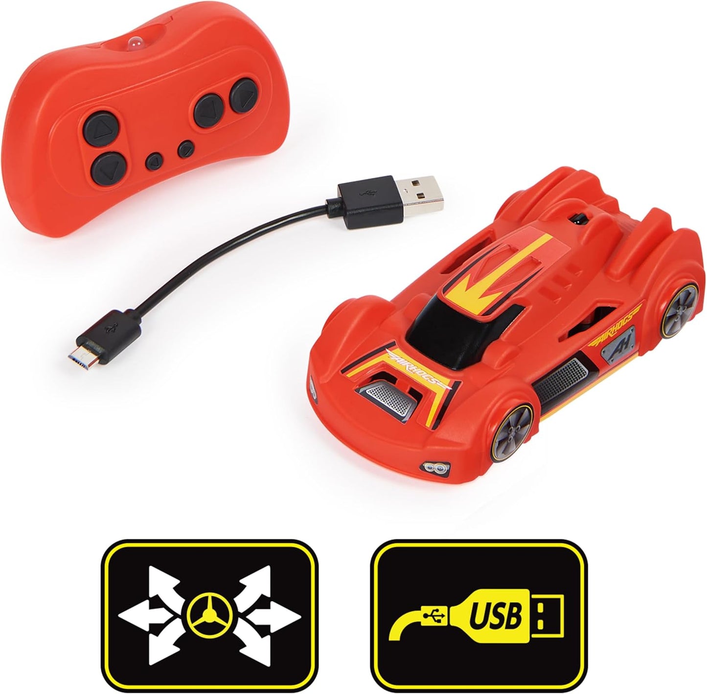 Air Hogs, Zero Gravity Sprint RC Car Wall Climber, Red USB Micro B Rechargeable Indoor Wall Racer, Over 5-Inches Long, Toys for Kids Ages 4 and up