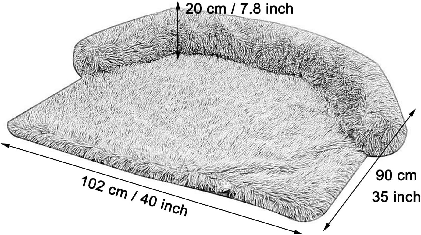 Dog Beds for Car Trunk Living Room Couch Bedroom Bed and Floor Semi-Surrounding Plush Pets Bed Waterproof Fabric Base 4 Sizes S/M/L/XL Cat Beds Removable (Color : Brown-01, Size : Large)