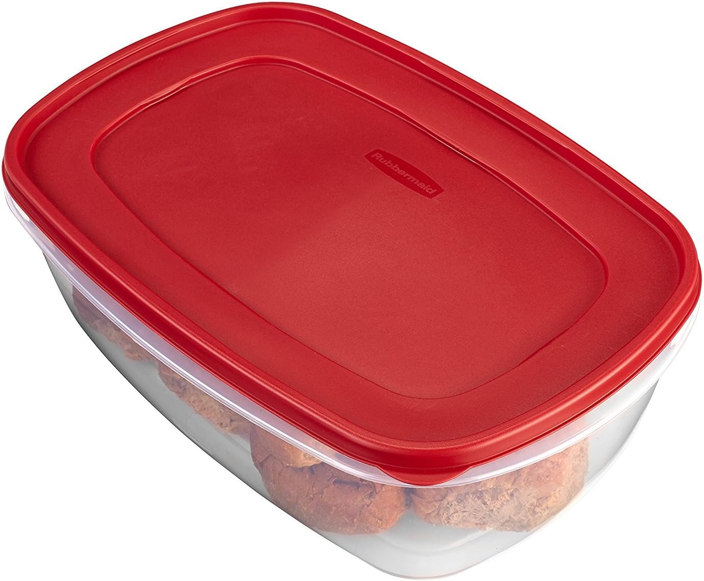 Rubbermaid 071691405382 food, 2 pack, clear with red lid