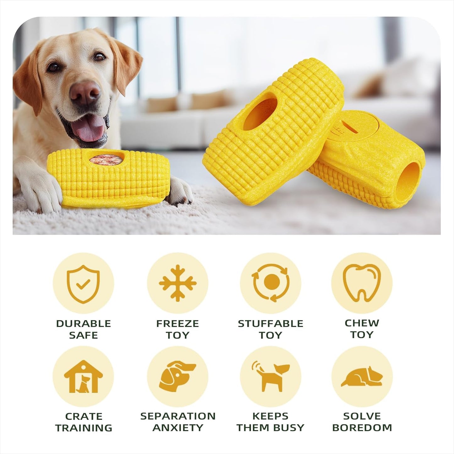 Multi-Functional Interactive Dog Toys for Aggressive Chewers, Indestructible Dog Toys for/Medium/Large Breeds,Frozen Dog Treat Holder to Keep Them Busy,Reduces Anxiety(Pack of 2)