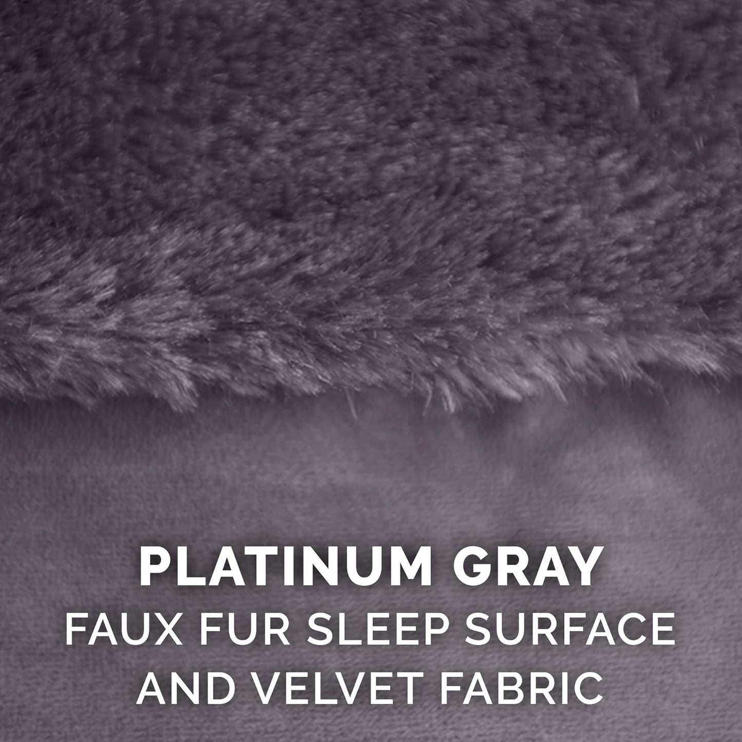Furhaven Replacement Dog Bed Cover Plush & Velvet L Shaped Chaise, Machine Washable - Platinum Gray, Large