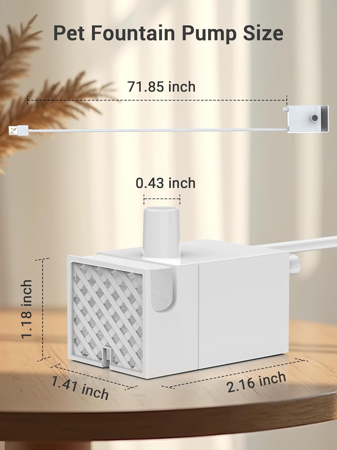 Kastty 15L Dog Water Fountain Pump, USB 5V 1A Pet Water Fountain Pump or Fountain Replacement, Ultra Quite Dog Water Dispenser Pump with LED Light P05