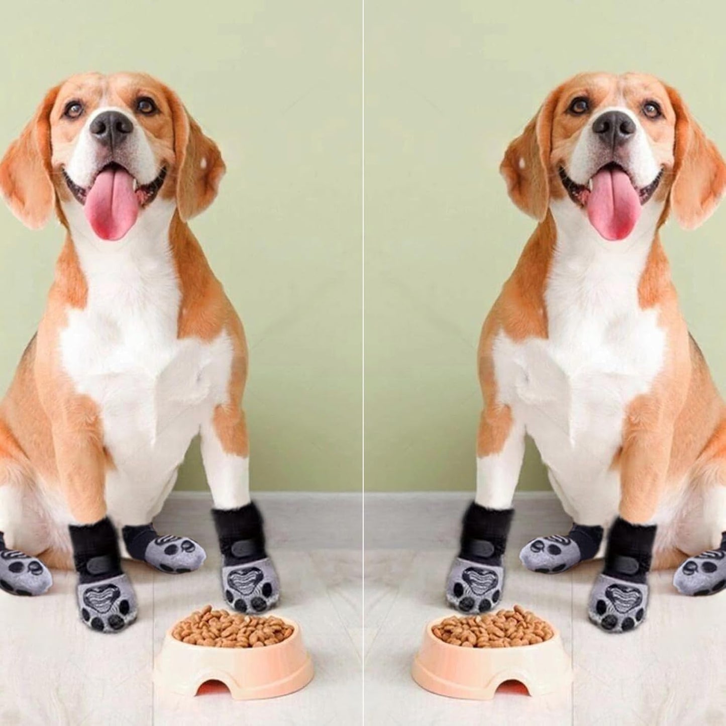 Dog Socks to Prevent Licking Paws, Strong Traction on Hardwood Floors Anti Slip Paw Protectors Dog Socks Booties Shoes for Hot Pavement and Winter (XS, Paw Style)