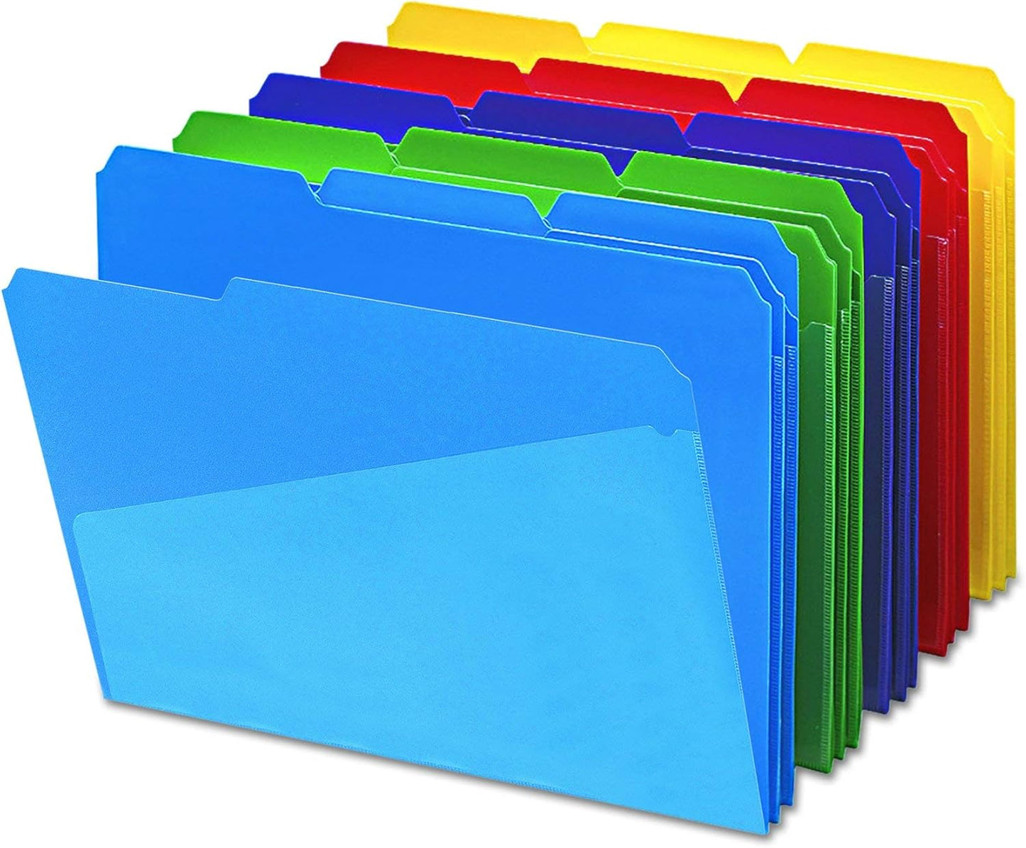 Smead Poly File Folders with Pockets, Folders for Documents, 1/3-Cut Tabs, File Folders Letter Size, Office Supplies, School Supplies, Set of 30