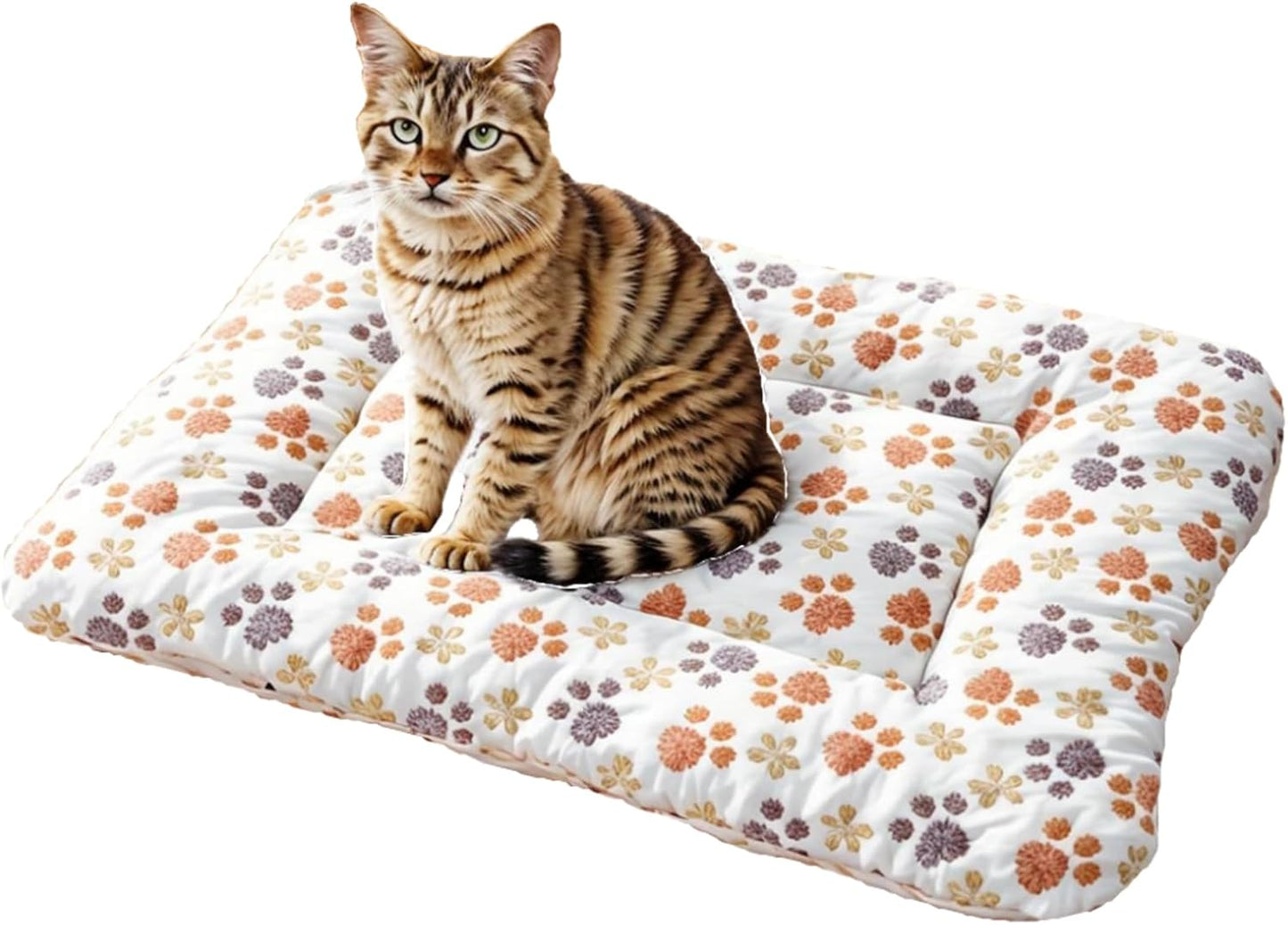Self Warming Cat Bed, Self Heating Cat Dog Mat, Soft Pet Mat for Kitty & Small Dogs, Perfect for Crates, Kennels, Beds, Sofas, White, Washable, Non Electric, 27.17"x18.9"