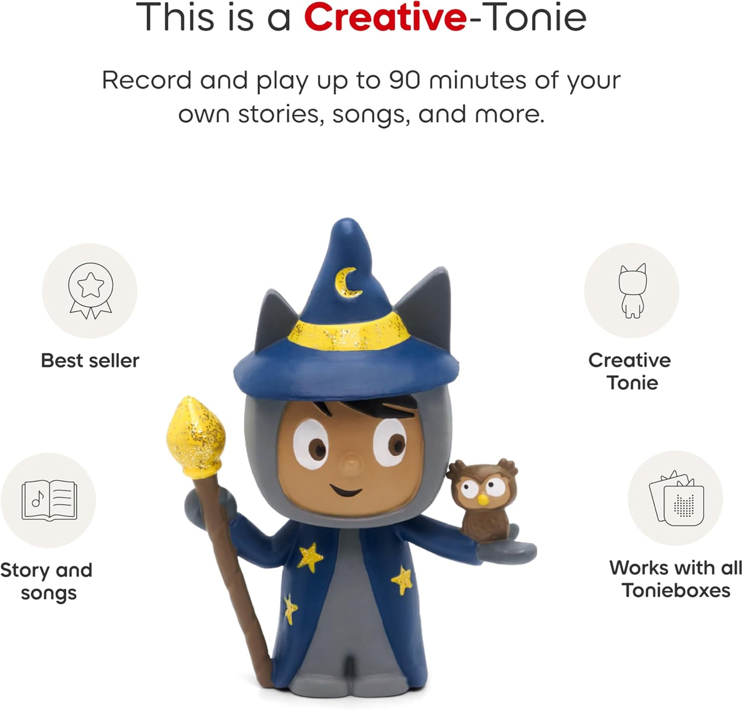Tonies Wizard Creative Toy Figurine - Record and Upload up to 90 Minutes of Your Own Stories and Songs