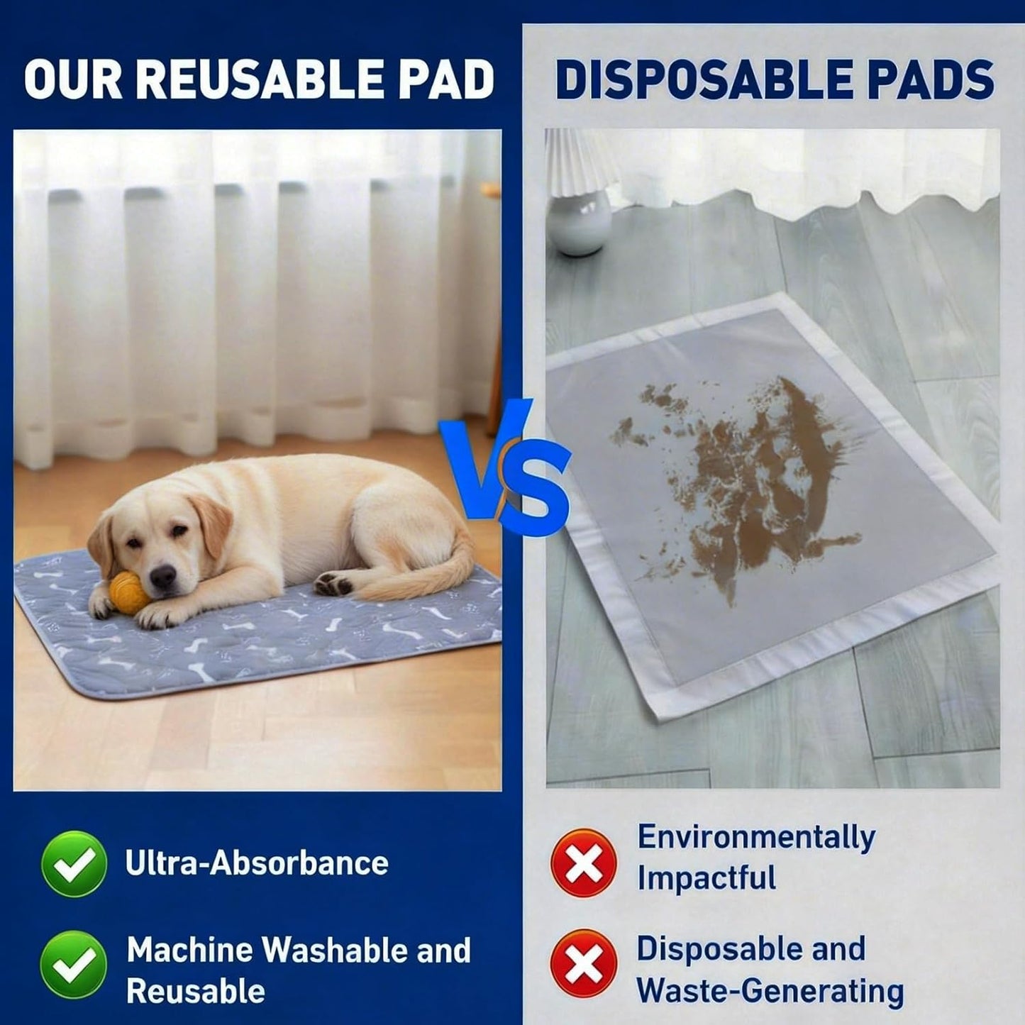 Puppy Pads with Pheromones Washable Pee Pads for Dogs Reusable Puppy Pad for Dogs and Cats (Grey 17.7*23.6in) Non-Slip Training Pad Pet-Friendly for Crates Apartments Sofa Bed Car Puppy Supplies