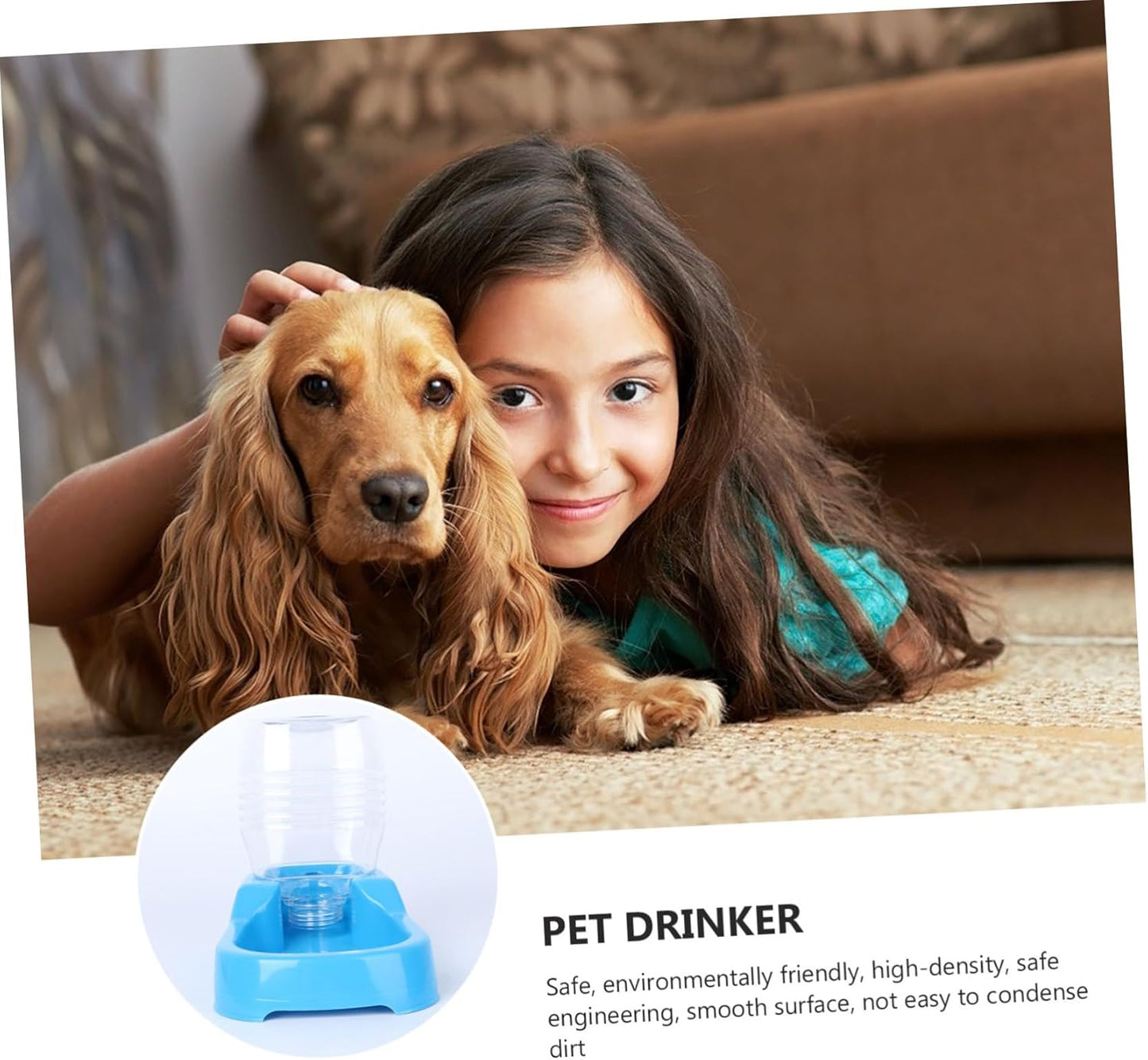 Milisten Pet Water Feeder Creative Dog Water Bowl with Smooth Surface Design for Home Automatic Refill Puppy Drinking Tool