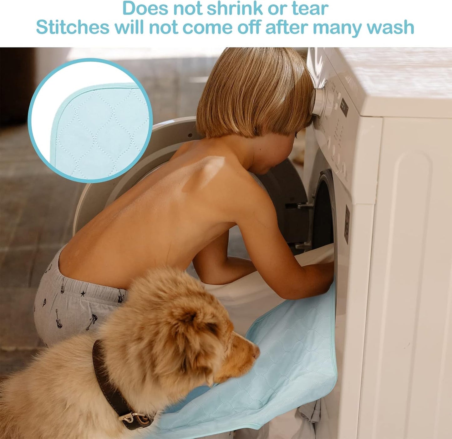 Avont Washable Pee Pads for Dogs, 2 Pack Reusable Puppy Pads Waterproof Pet Whelping Pad, 34" x 36" Highly Absorbent Potty Training Incontinence Mat for Crate Playpen Kennel