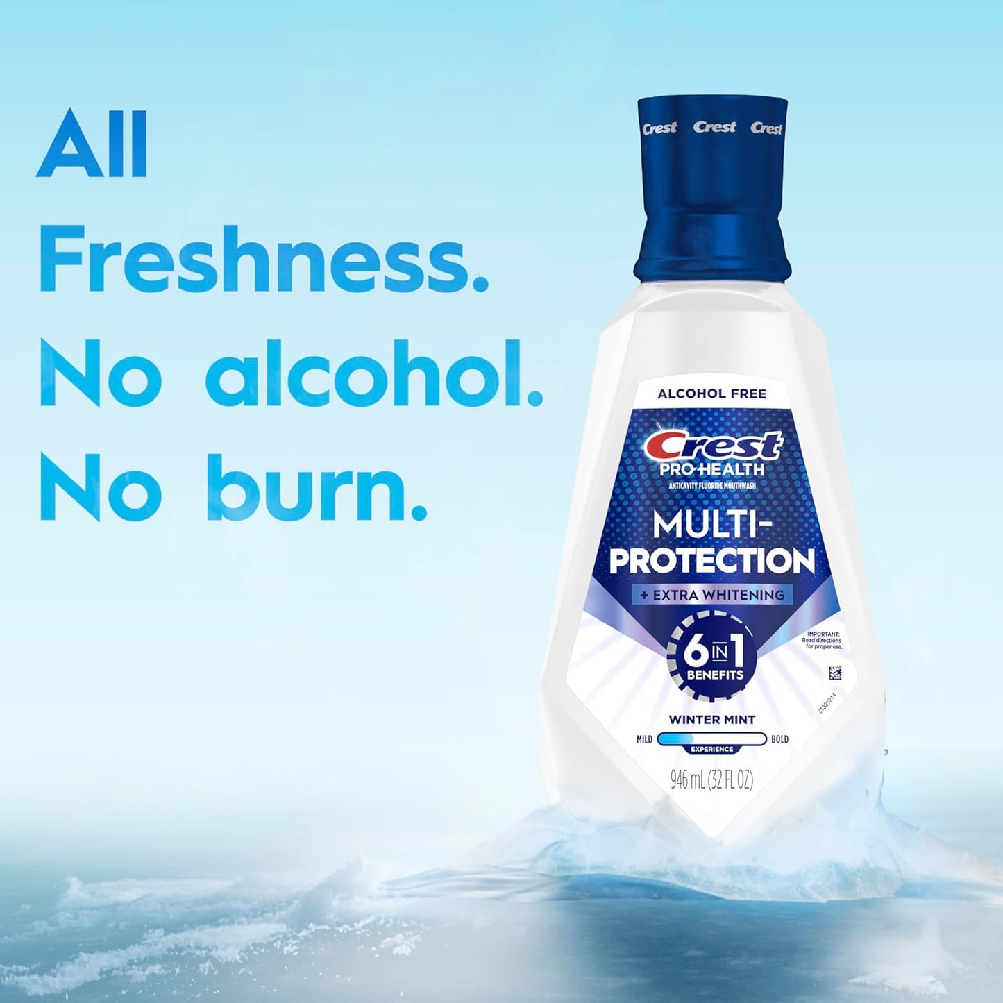 Crest Pro-Health Advanced Mouthwash, Alcohol Free, Extra Whitening, Energizing Mint Flavor, 946 mL (32 fl oz)