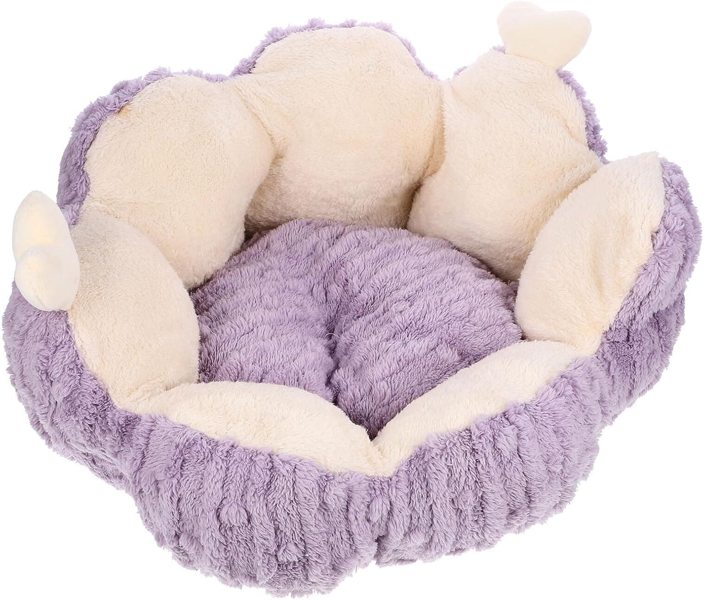 Milisten Self-Warming Cat Bed Thickened Knot Design Detachable Washable Violet Pet Cushion Bed for Indoor Cats and Kittens