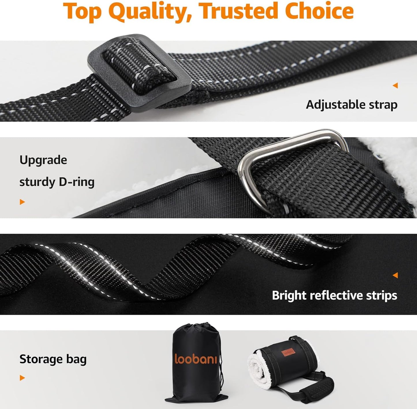 LOOBANI Portable Dog Sling for Back Legs, Hip Support Harness to Help Lift Dogs Rear for Canine Aid and Old K9 Cruciate Ligament Rehabilitation