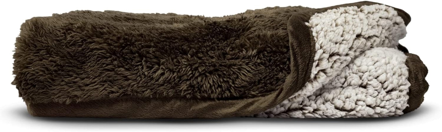 Pet Parents Pawtect Premium Waterproof Cat & Dog Blanket with WickQuick & Sherpup Technology, Puppy & Cat Blanket, Choc 32x40