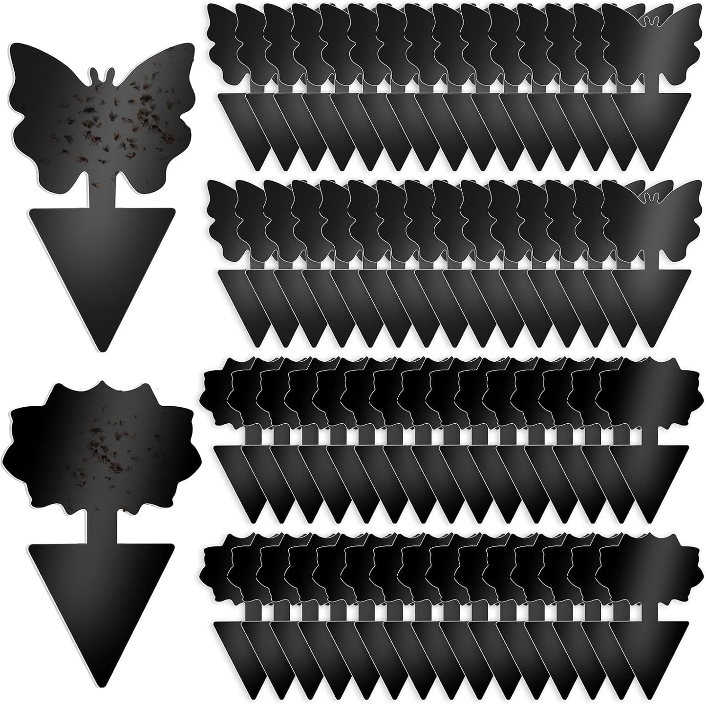 Fruit Fly Traps, 60 Pack Black Sticky Traps, Fungus Gnat Traps, Plant Fly Stickers for Indoor and Outdoor Use Protect The Plant