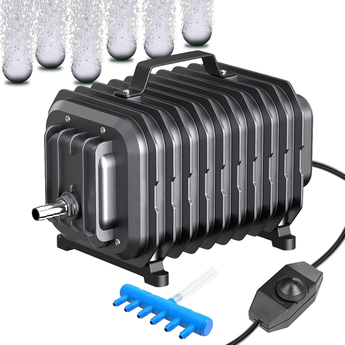 317GPH Aquarium Air Pump, Adjustable Quiet Fish Tank Bubbler, Commercial Air Pump with Completely Accessories, Oxygen Aerator Pump for Aquariums, Ponds, Hydroponics