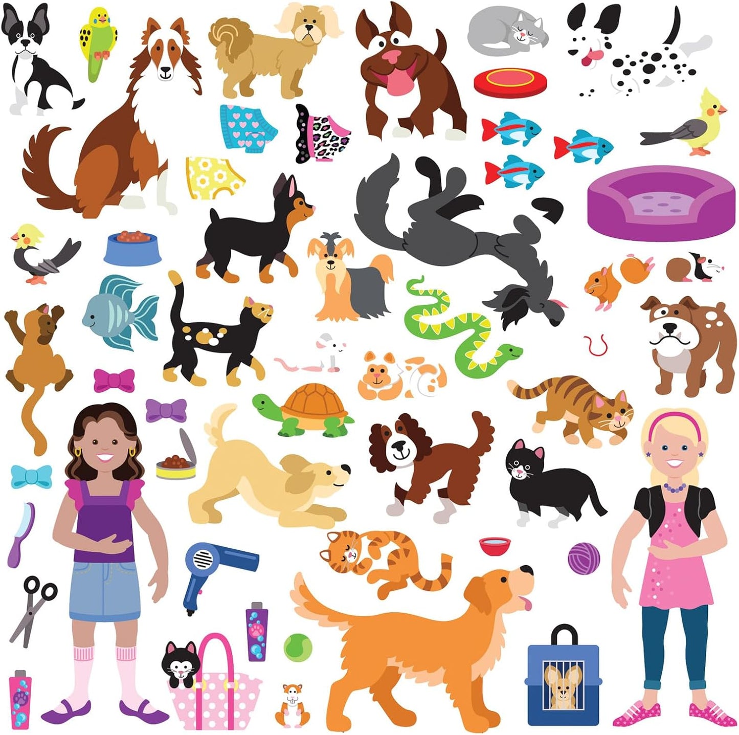 Melissa & Doug Pet Place Puffy Sticker Activity Book – 115 Reusable Stickers with 10 Background Scenes, Pet-Themed Mess Free Travel Toys for Kids Ages 4+ - FSC Certified