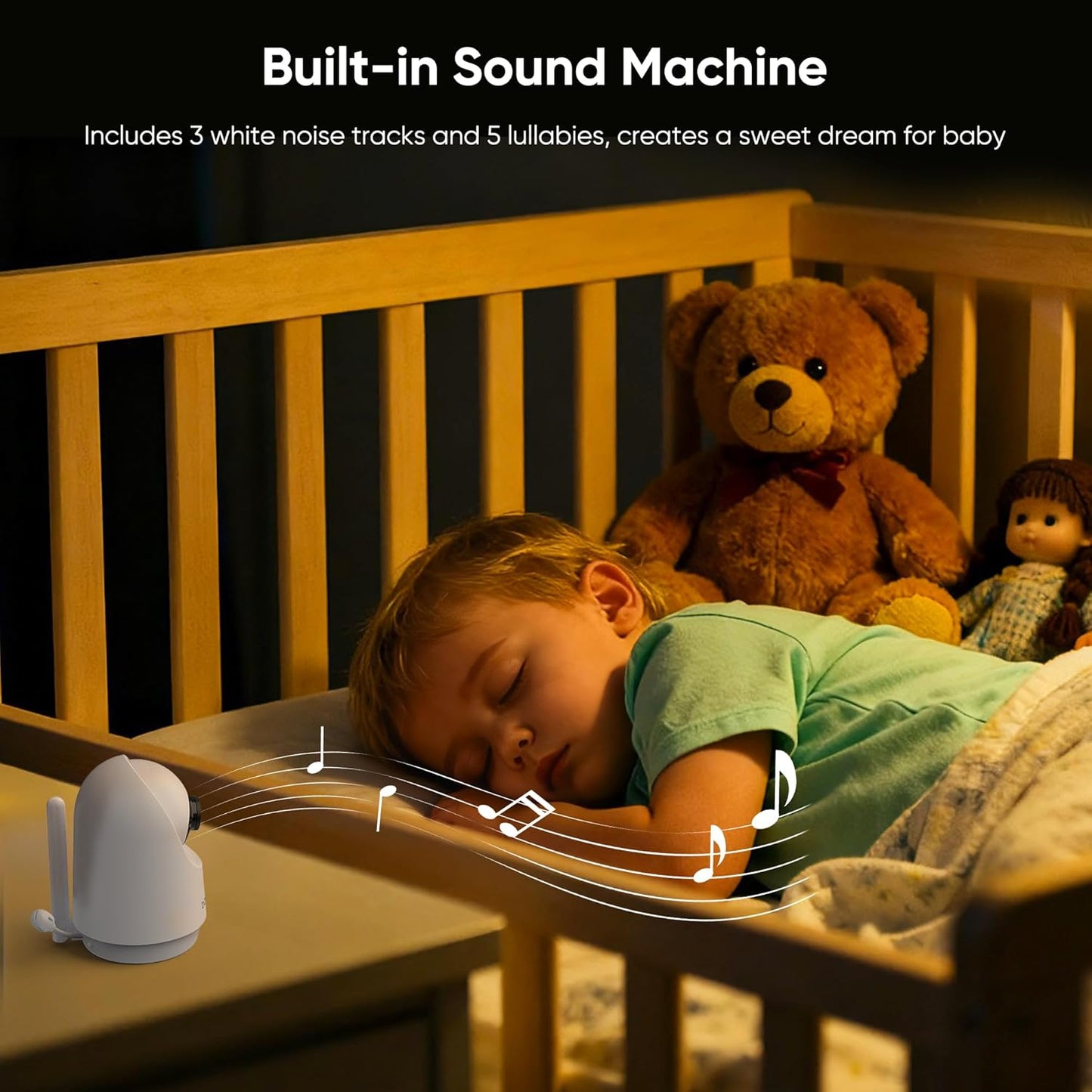 bonoch Upgraded 1080P Baby Monitor with 2 Cameras, 7" MegaView Split Screen Baby Monitor No WiFi, Dual Video Monitor with Camera and Audio, 6000mAh, White Noise, 2 Way Audio, PTZ, Night Vision