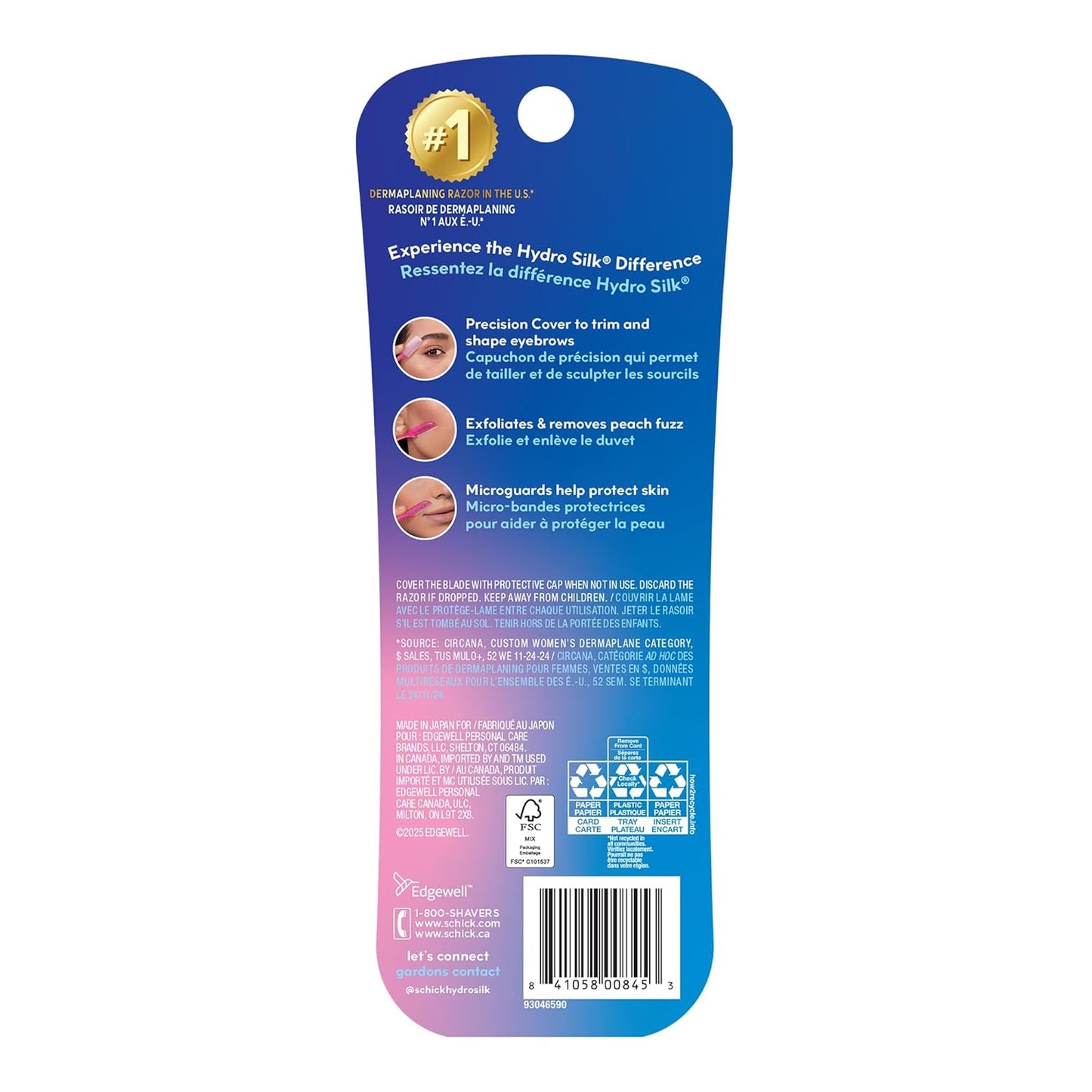 Schick Hydro Silk Touch-Up Razor 3 Count, Pack of 1