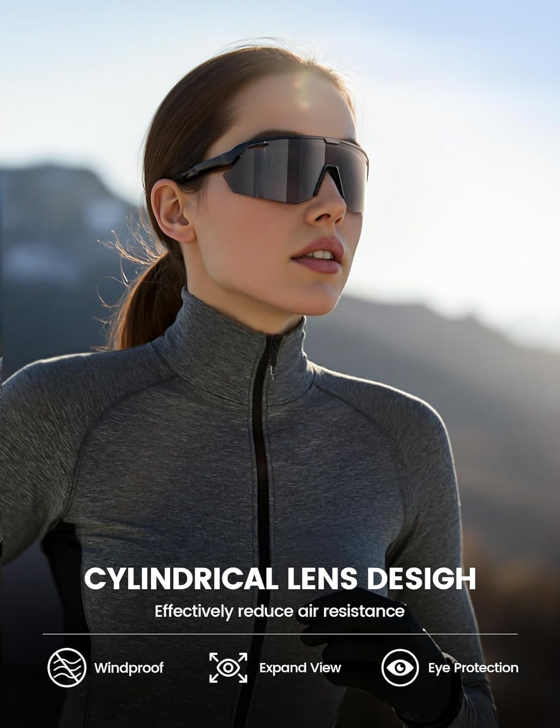 Lamicall 24g Polarized Sports Sunglasses for Men Women - UV400 Protection Sun Glasses Gifts for Running Cycling Baseball