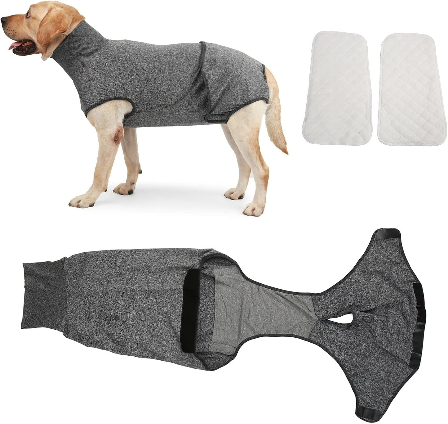 Full Body Dog Diaper Reusable Dog Physiological Clothing Dog Surgery Recovery Suit for Male Female Dogs Menstruation Neuter Surgical Recovery Washable Polyester (M)