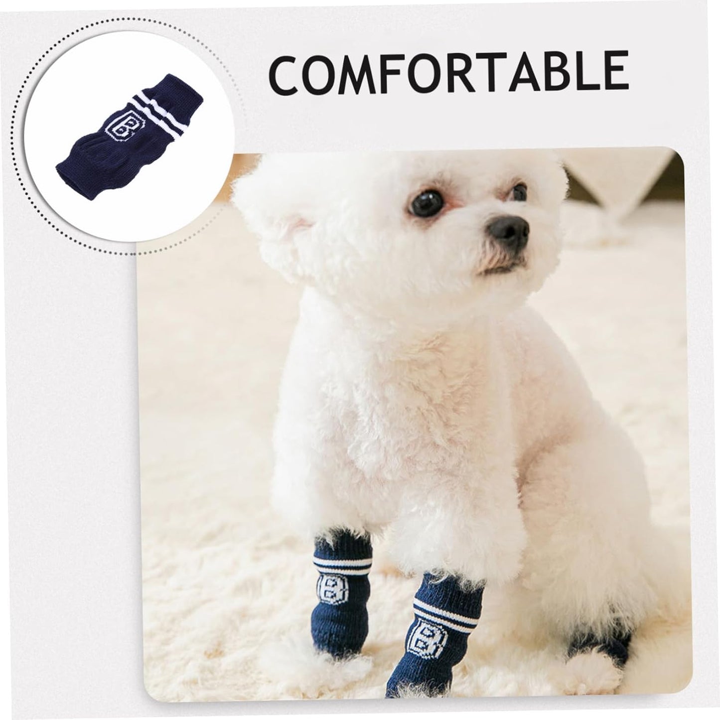 Milisten 4Pcs Dog Leg Covers Non Slip Puppy Socks with Cute Pattern Soft Protective Leggings for Dogs Up to Breathable Pet Leg Warmers for Outdoor and Indoor Use