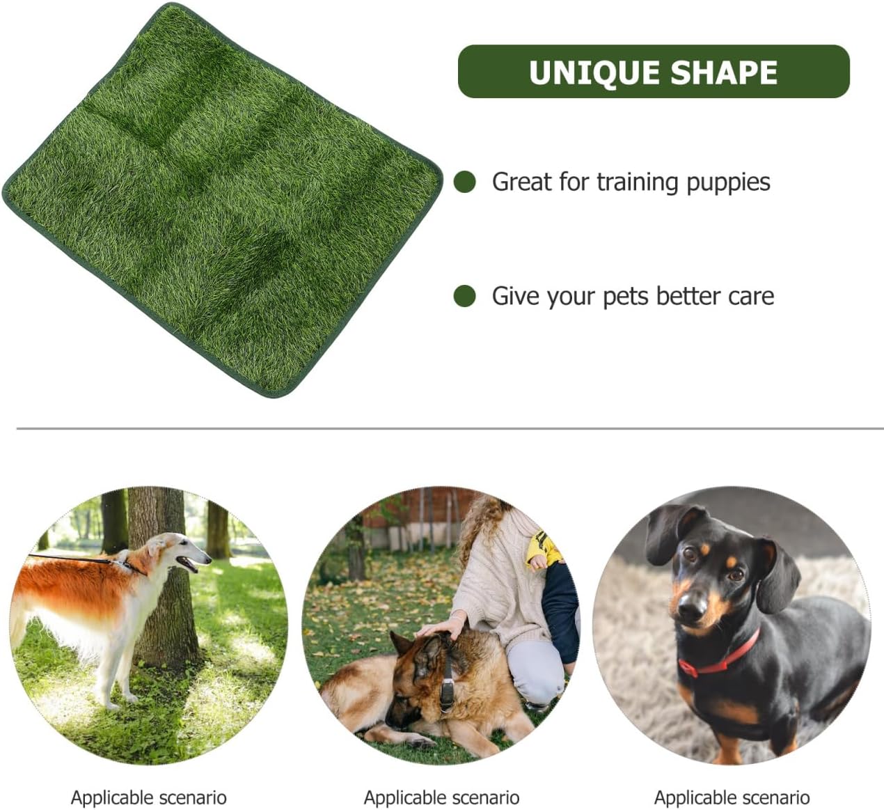 POPETPOP Reusable Dog Grass Pee Pad 23X18 Inch Artificial Lawn Mat for Indoor Outdoor Puppy Training Small Pets