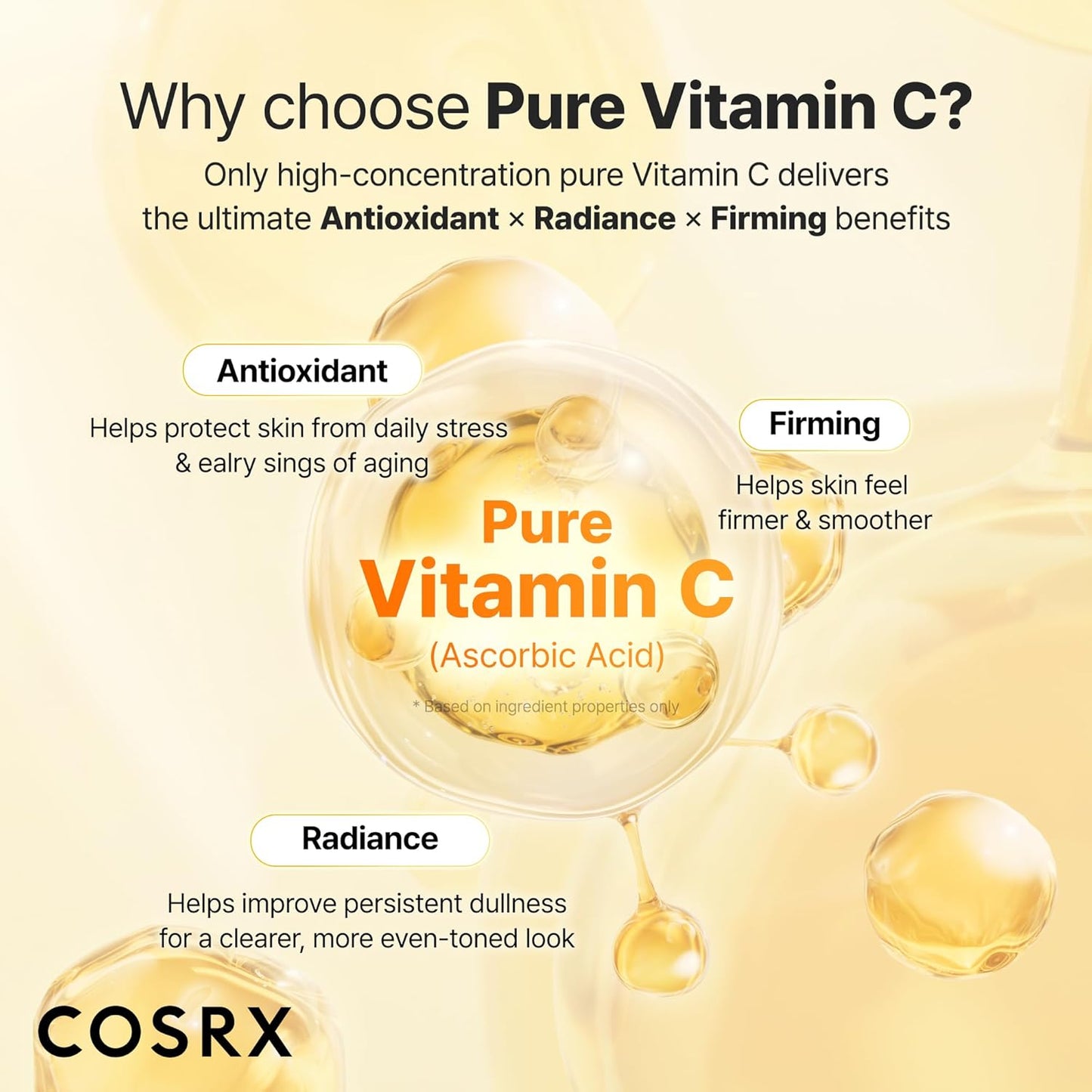 COSRX Advanced Pure Vitamin C 23% Serum with Vitamin E & Glutathione (Renewal), Korean Vitamin C Serum for Fine Lines, Uneven Skin Tone & Dull Skin, 0.7oz, Korean Skin Care