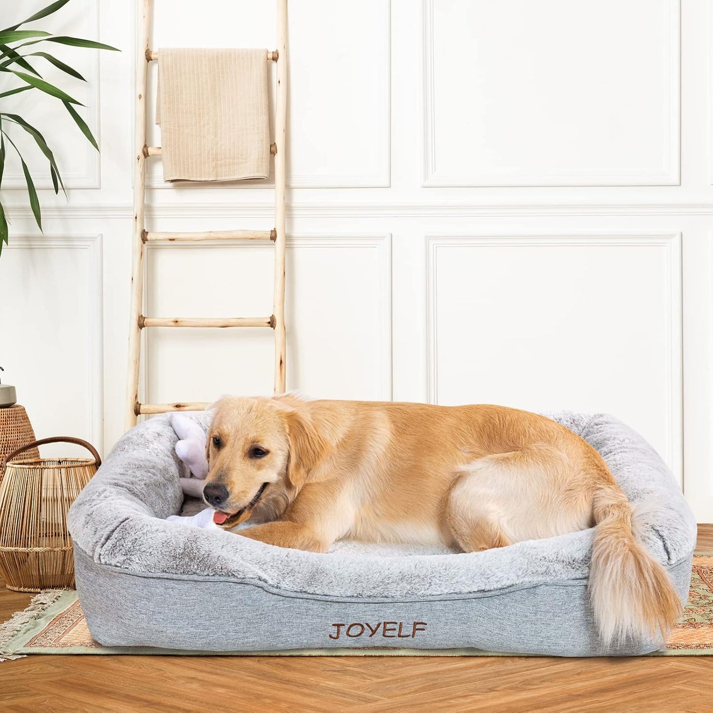 JOYELF Memory Foam Dog Bed XLarge Orthopedic Pet Bed with Washable Cover, Independent Mat Design with Free Waterproof Liner Included
