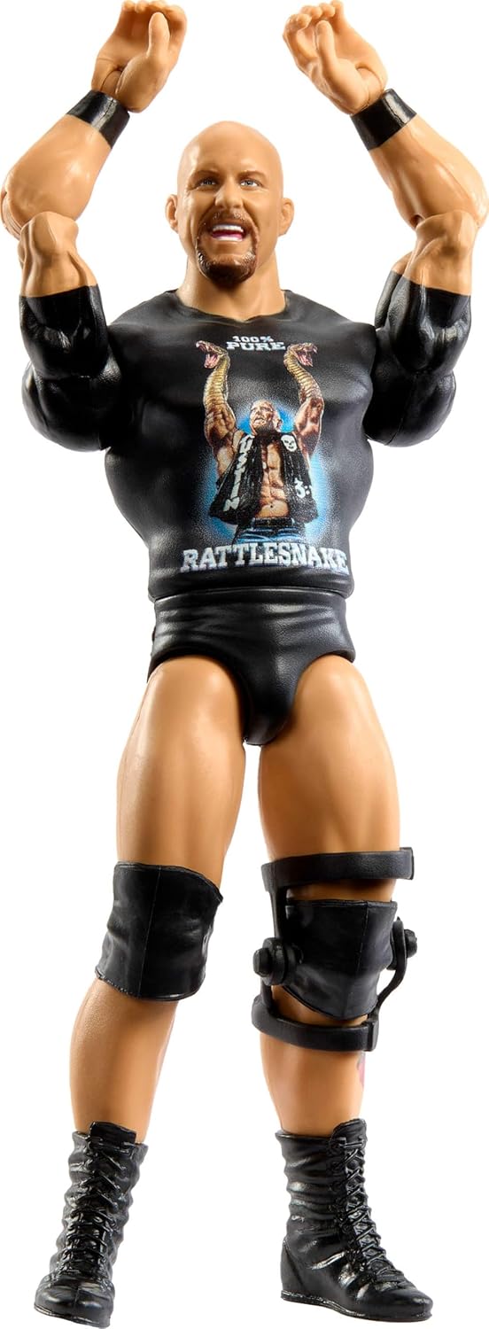 Mattel WWE “Stone Cold” Steve Austin Action Figure, Main Event Series #152 6-inch Collectible with 10 Articulation Points & Life-Like Look