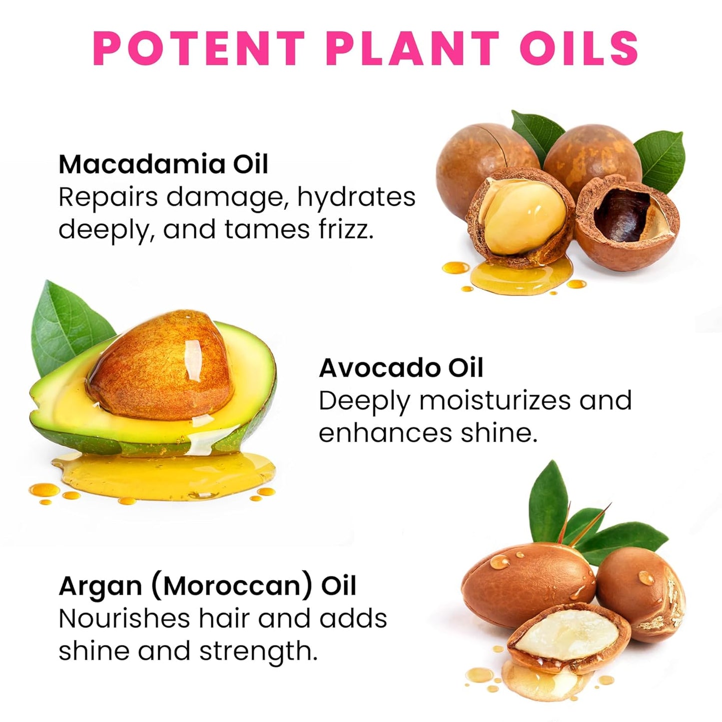 Pure Bali Hair Vitamins Moroccan Oil Capsules for Women & Men - Serum Enriched with Argan Oil & Avocado Oil for All Hair Type Frizzy Dry Curly - Vitamin A, E, Pro B5 (40 Capsules)