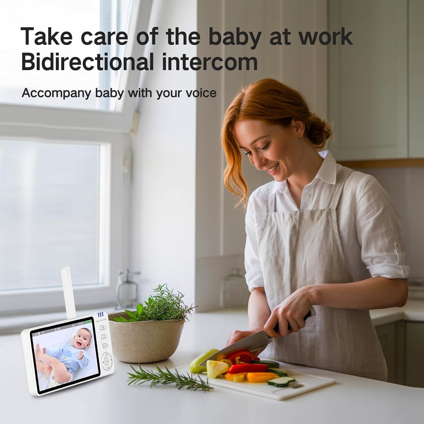 Video Baby Monitor with Camera and Audio,720P 5" HD Wireless No WiFi, 2-Way Talk,Voice Motion Detection, 8 Lullabies, 1000ft Long Range, Night Vision, Temperature & Feeding Alarm, 355° PTZ