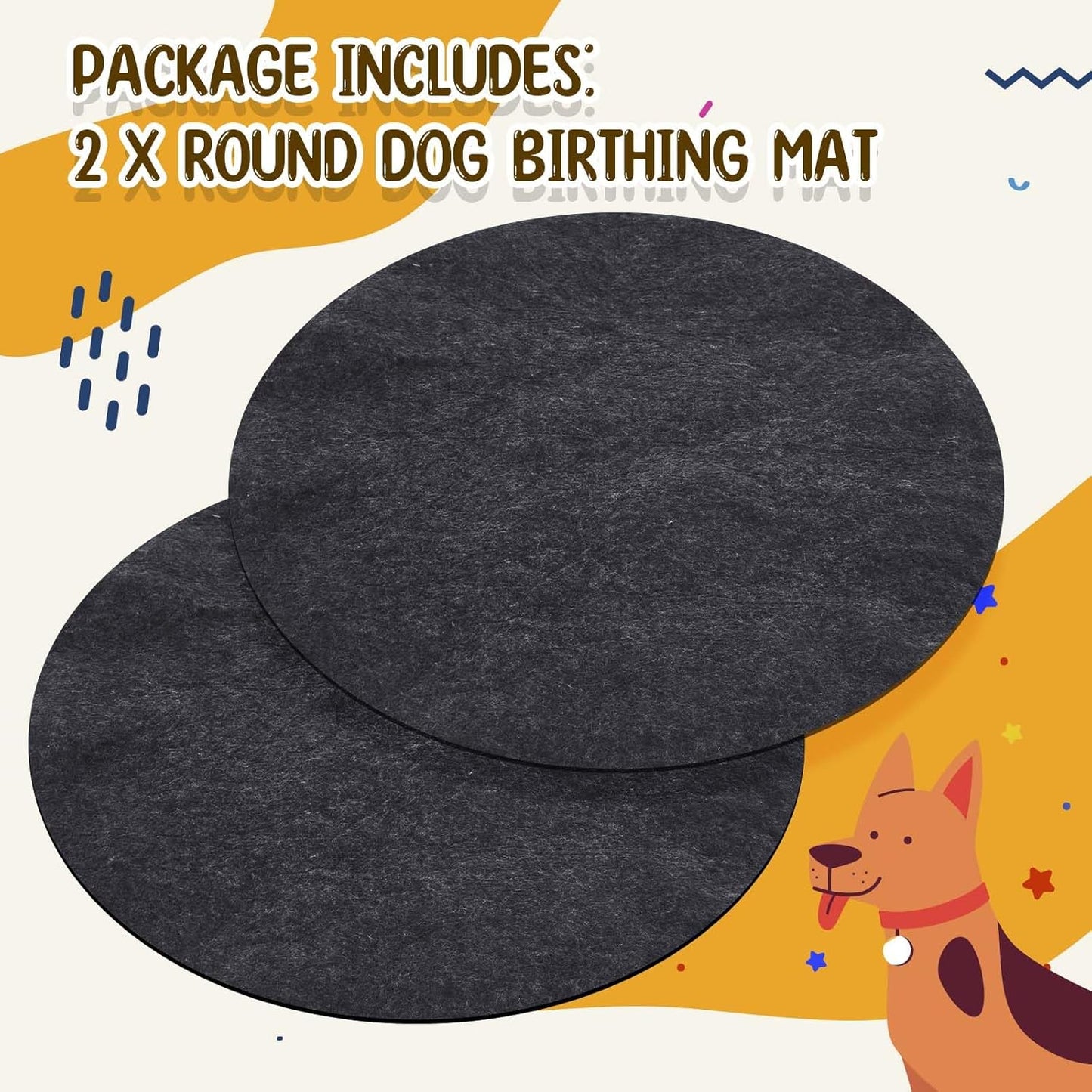 2 Pack 47.2 Inches Whelping Pads Washable and Waterproof, Reusable Pet Training Mat, Pee Pads for Dogs, Fast Absorbing, Non Slip for Whelping Box Kit Small Dog Puppy Training Supplies