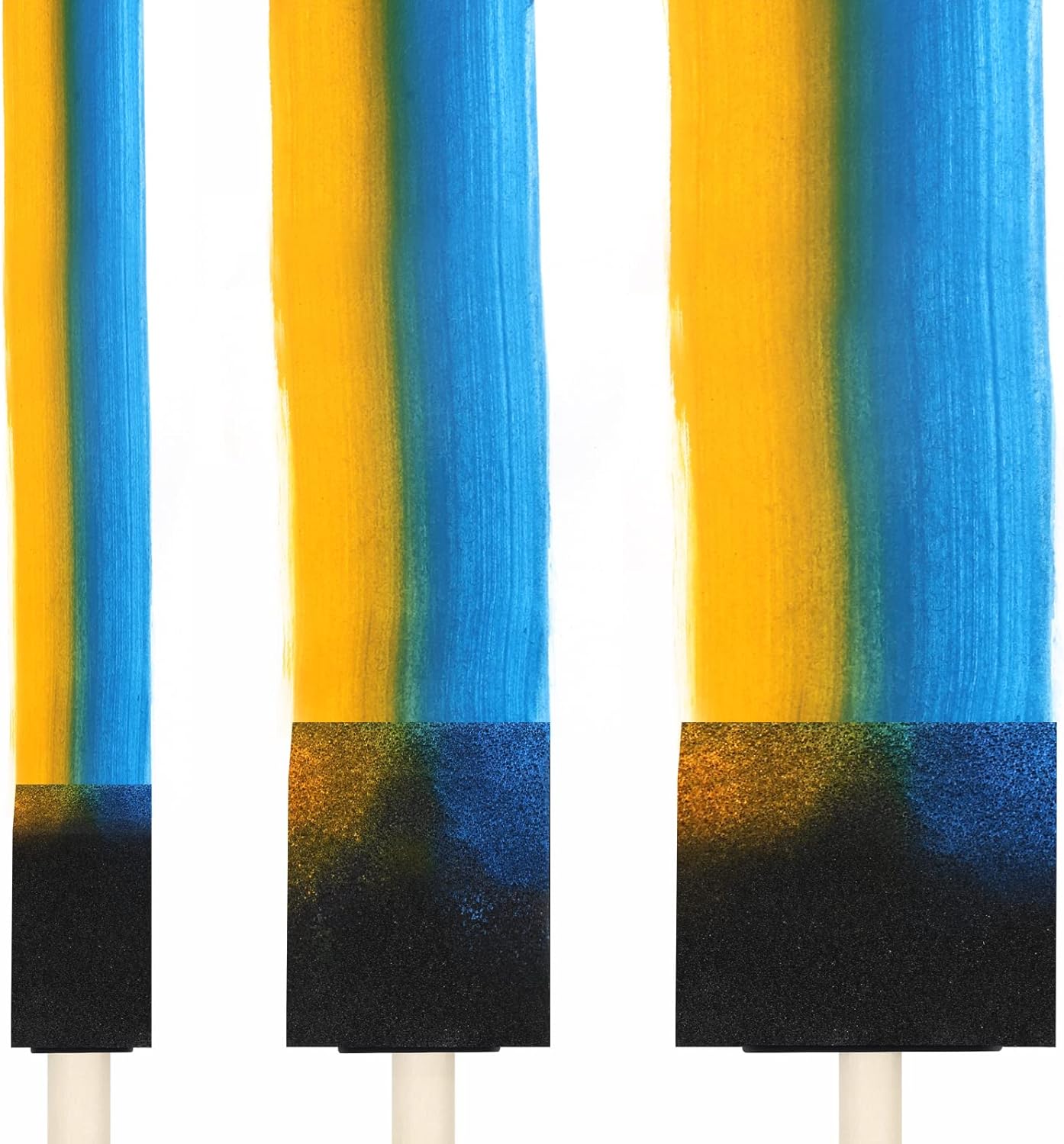 24 Pcs Foam Paint Brushes, Wood Handle Sponge Brushes for Painting, Staining, Varnishes, and DIY Craft Projects (1'', 2'' and 3'')