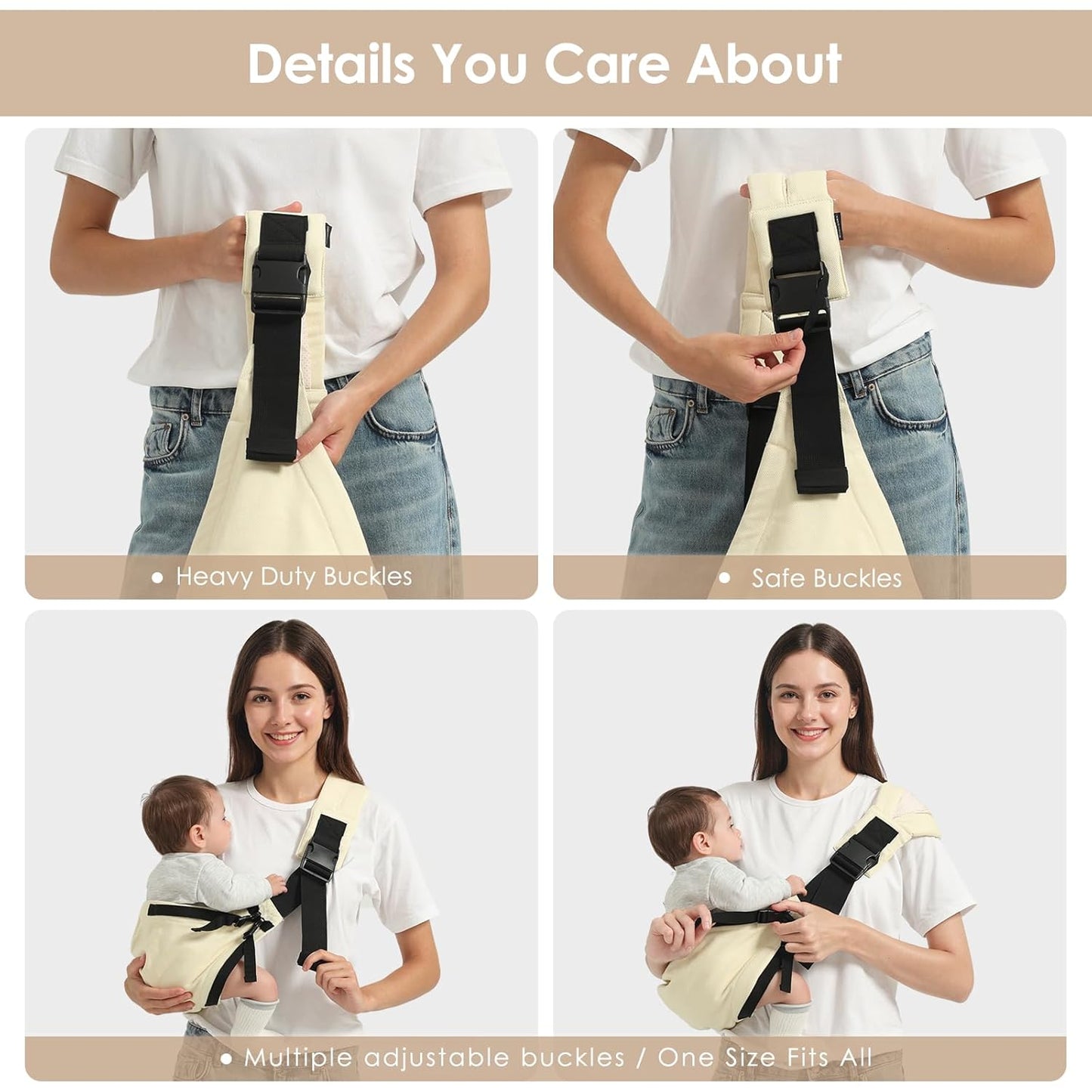 Baby Sling Carrier Newborn to Toddler, Adjustable Toddler Carrier Sling Baby Carrier Toddlers Sling Carriers Hip Carriers for 7-40lbs, Black