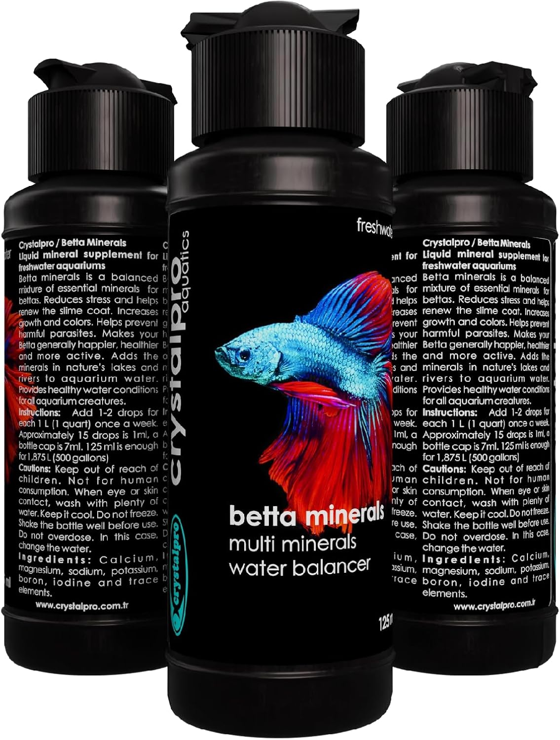 Betta Minerals for Betta Fish Health - Reduces Stress - Boosts Protective Coat - Aquarium Mineralizer (4.2 Oz (125ml))