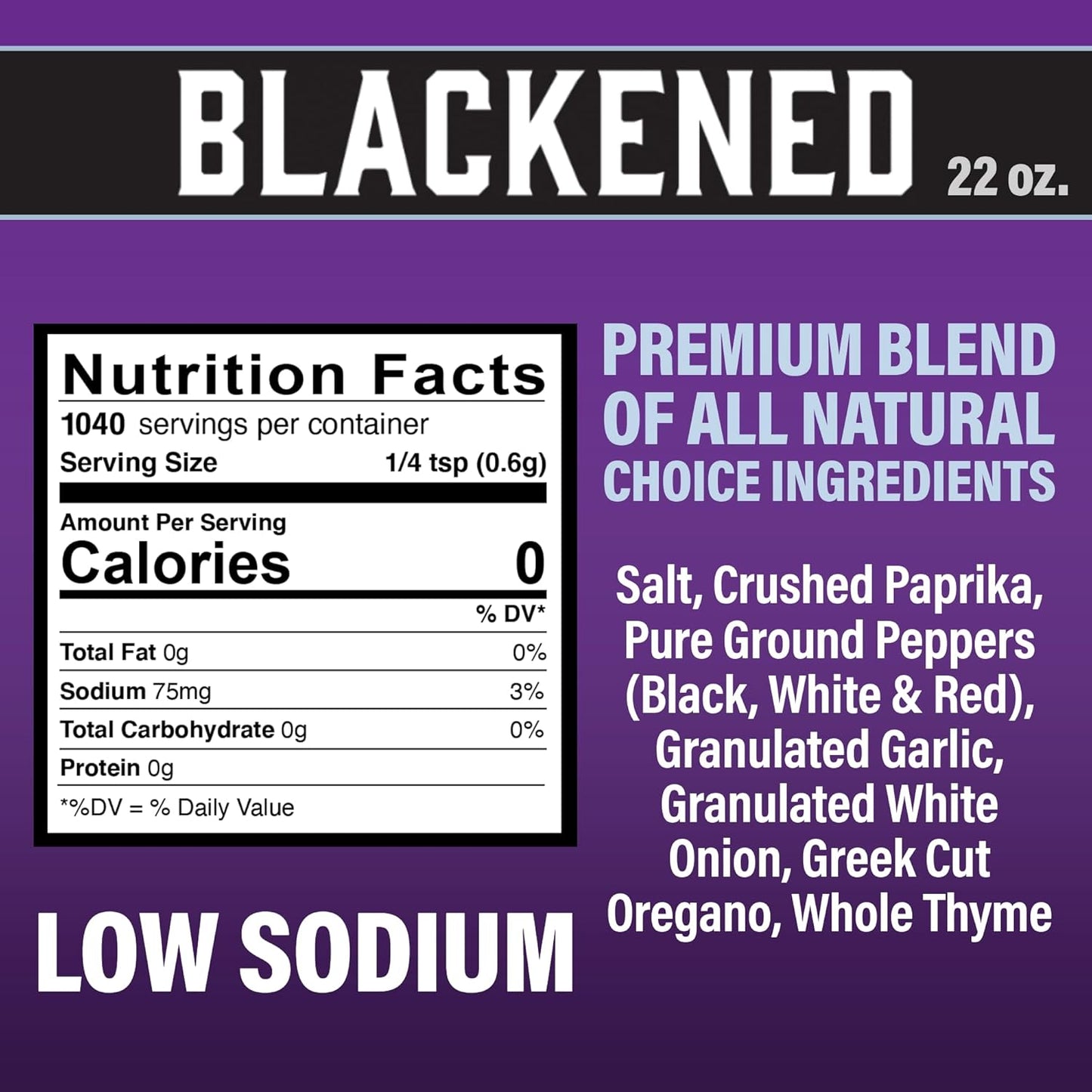 Blackened Seasoning 22 oz Food Service – Ideal for Grilling or Cooking Fish, Chicken, Pork, Steak, Vegetables, Burgers, Salmon, Soups & More - Great for Restaurant Kitchens – Adds Authentic Louisiana Flavor - By Cajun's Choice